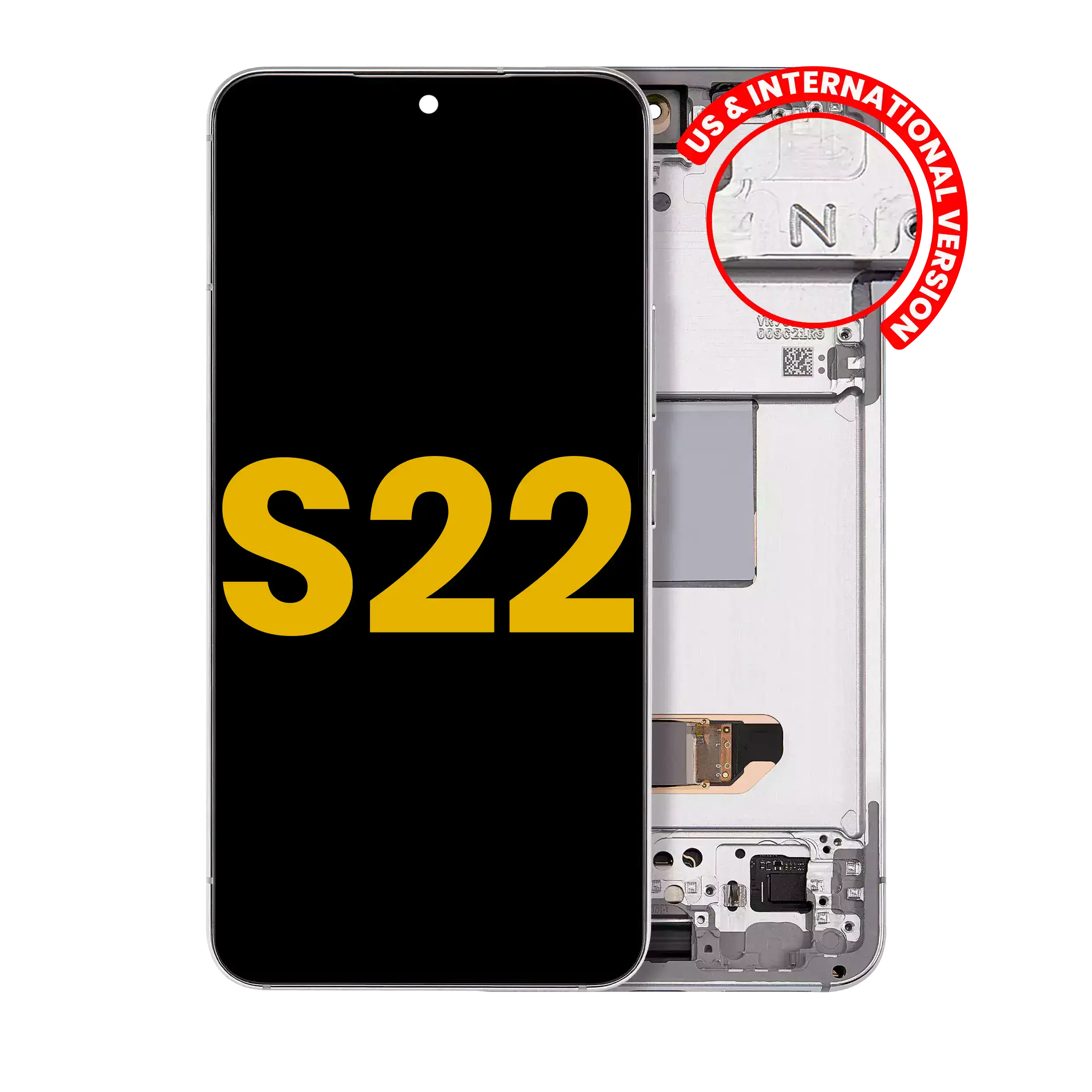 OLED-Modul mit Rahmen Samsung Galaxy S22, Refurbished, Weiß