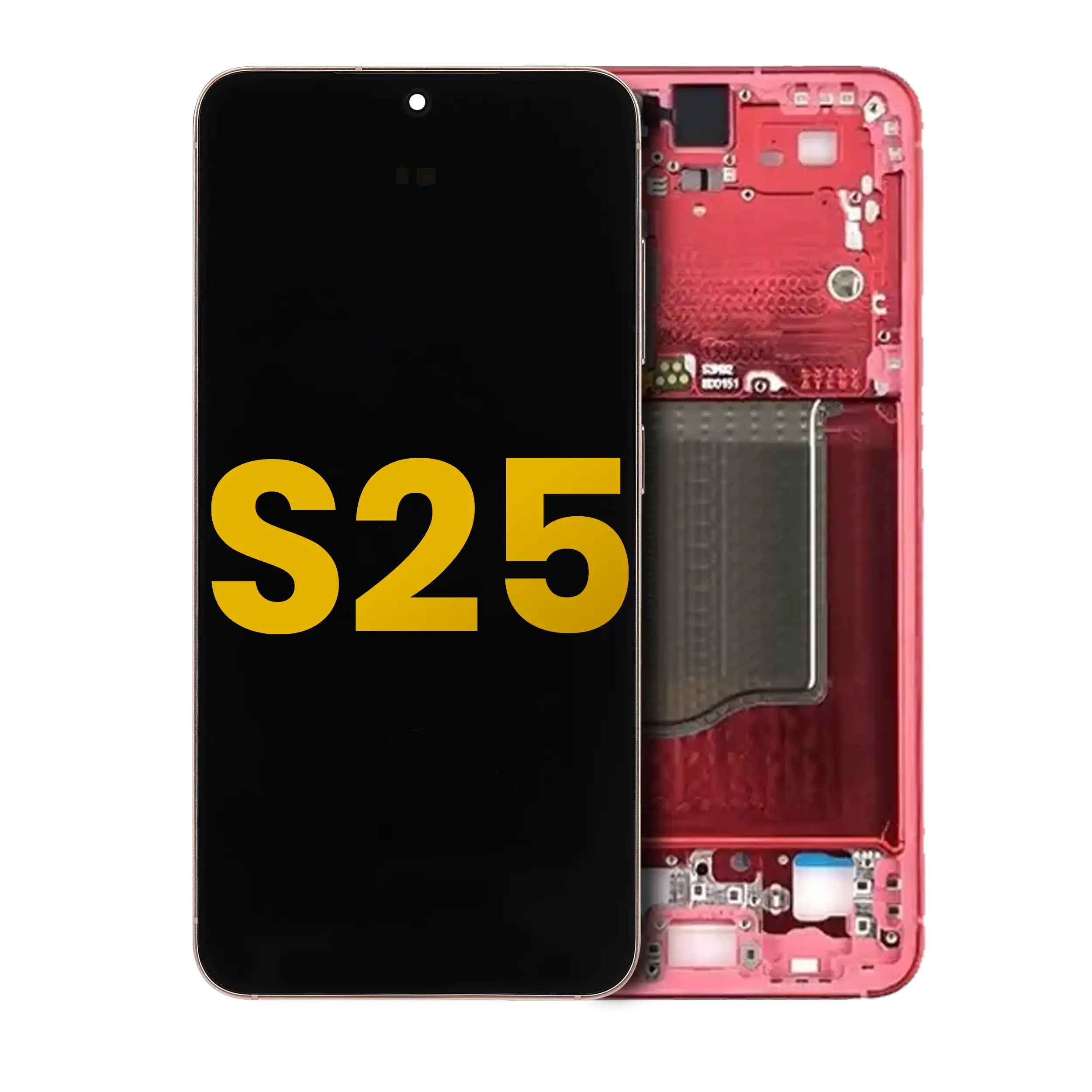 OLED Display with Frame for Samsung Galaxy S25 5G (US & International) (Refurbished) (Coral Red)