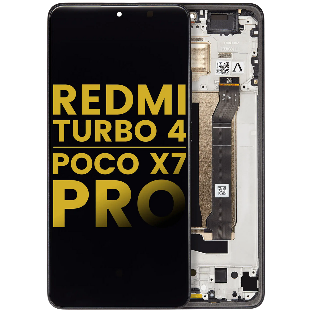 OLED-Display mit Rahmen Xiaomi Redmi Turbo 4/Poco X7 Pro Refurbished Schwarz