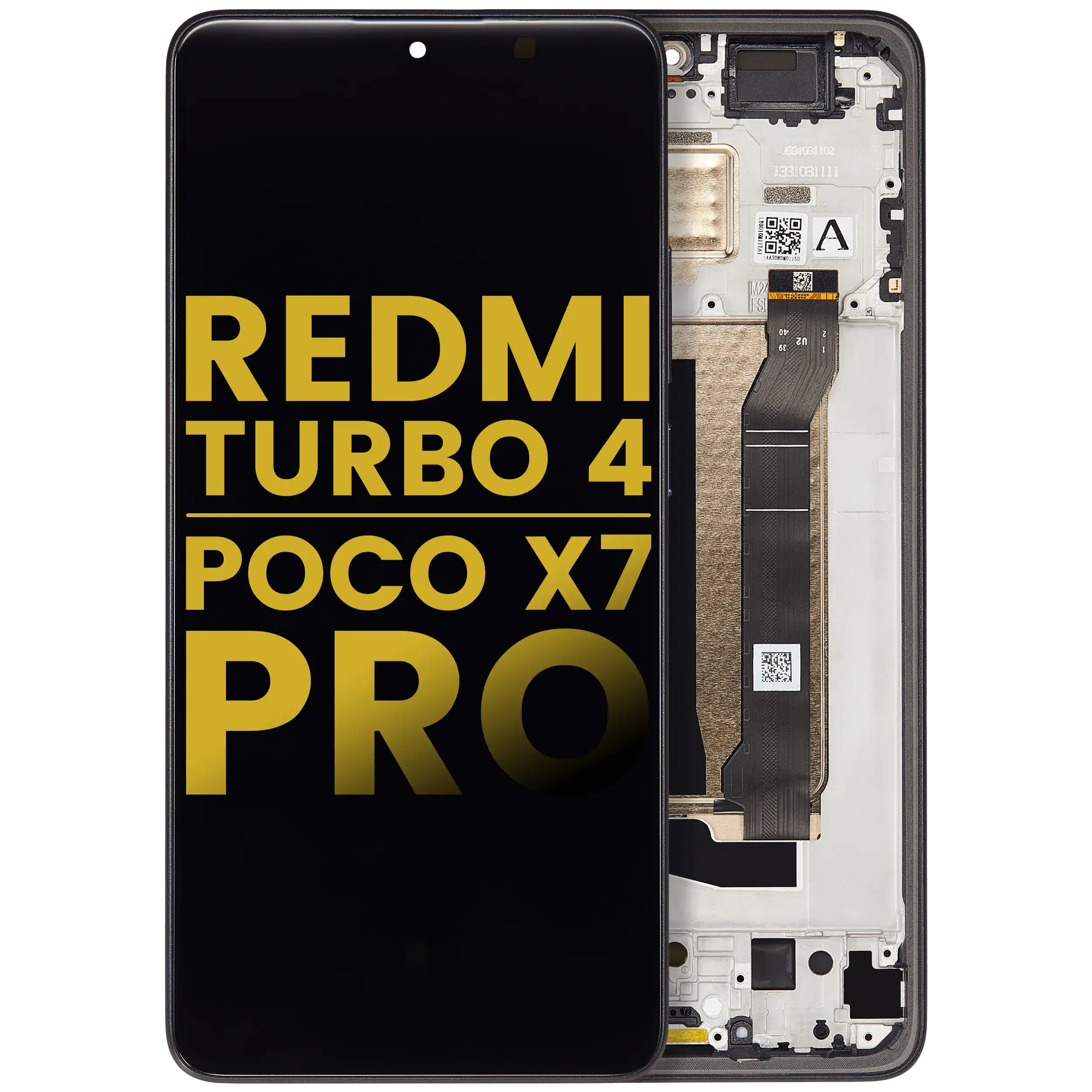 OLED-Display mit Rahmen Xiaomi Redmi Turbo 4/Poco X7 Pro Refurbished Schwarz