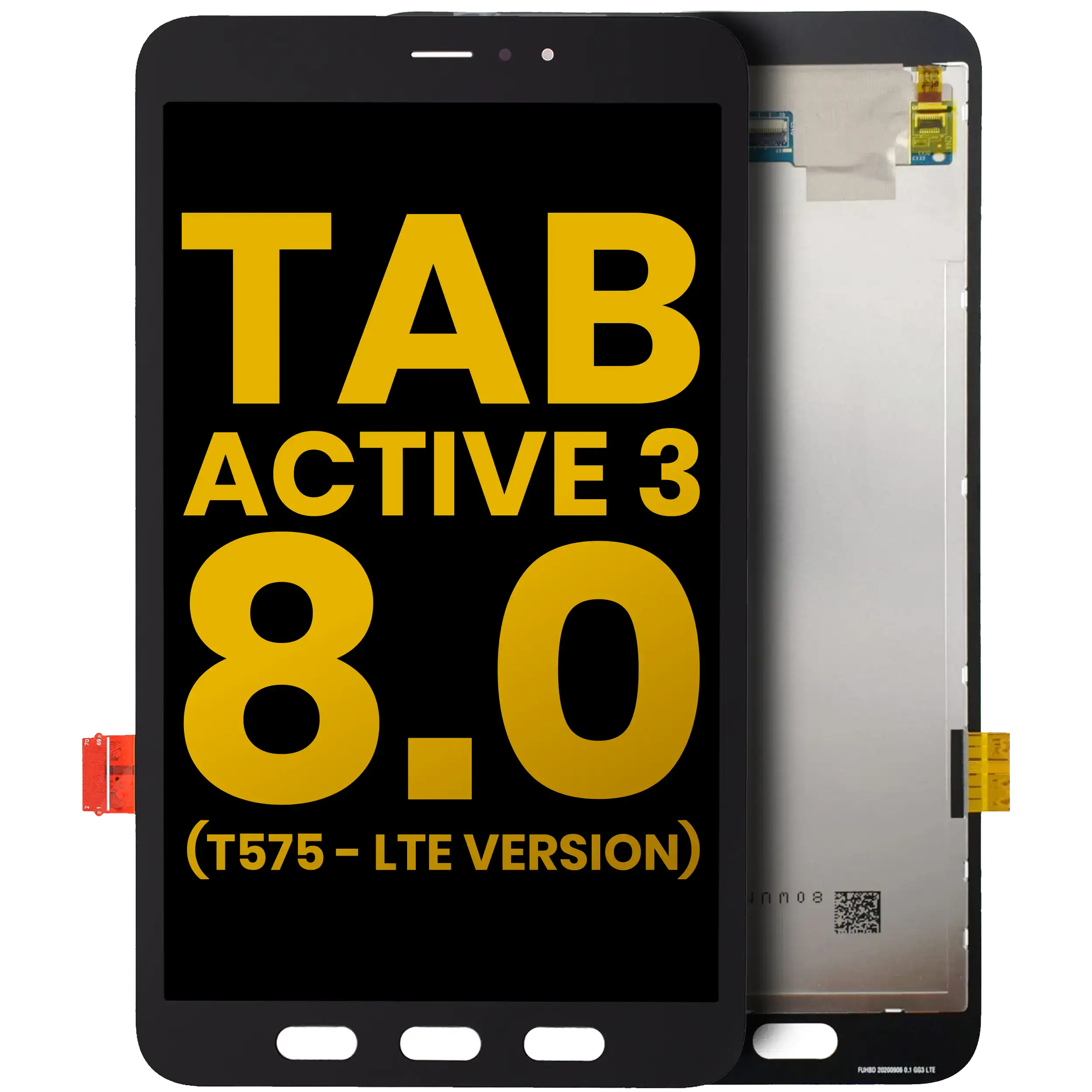 Frameless LCD Display for Samsung Galaxy Tab Active 3 8.0 (T575/T577) LTE Version, Refurbished, All Colors