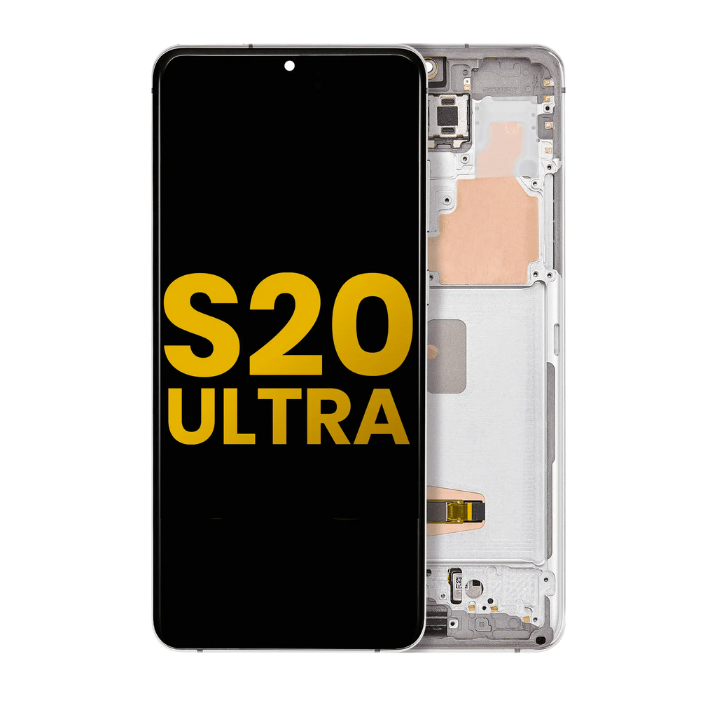 OLED-Display mit Rahmen Samsung Galaxy S20 Ultra Refurbished Cloud White