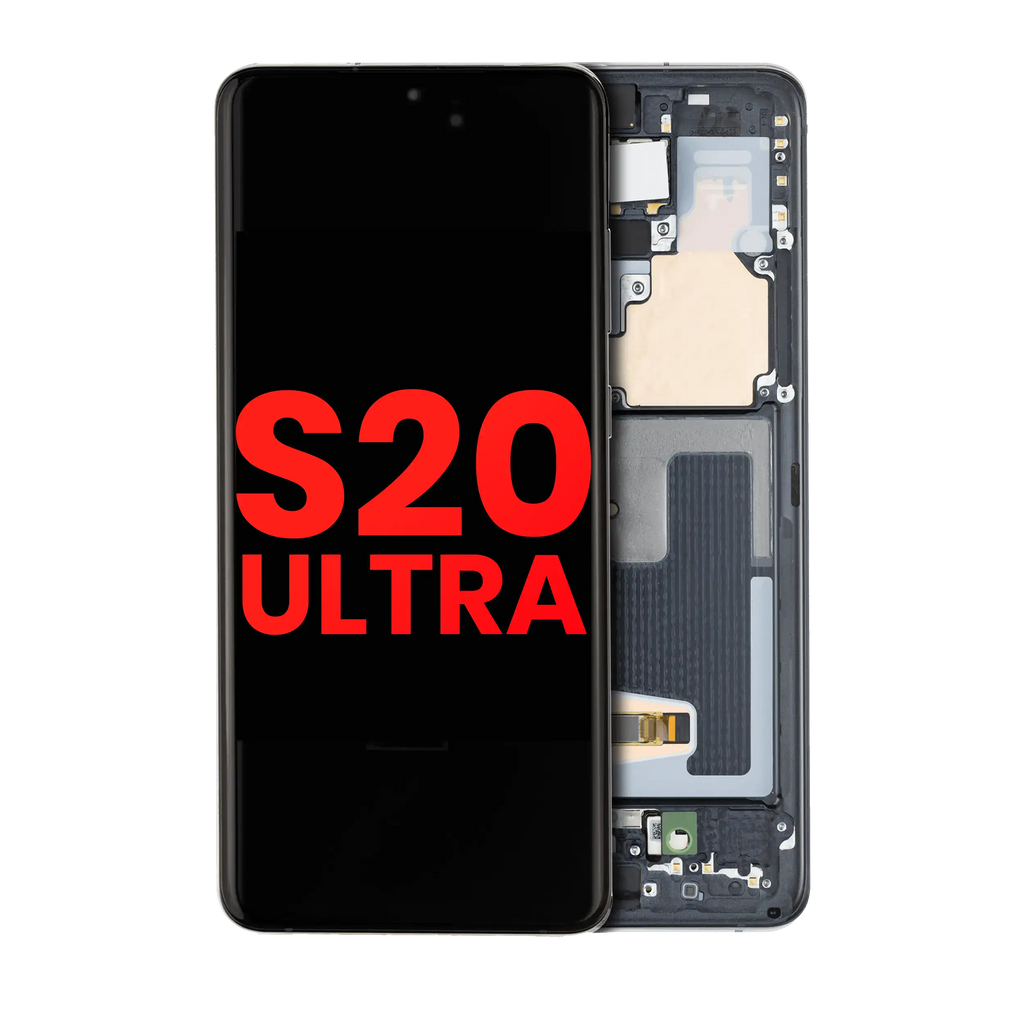 OLED Display Assembly with Frame for Samsung Galaxy S20 Ultra 5G (Aftermarket Plus) (Cosmic Black)