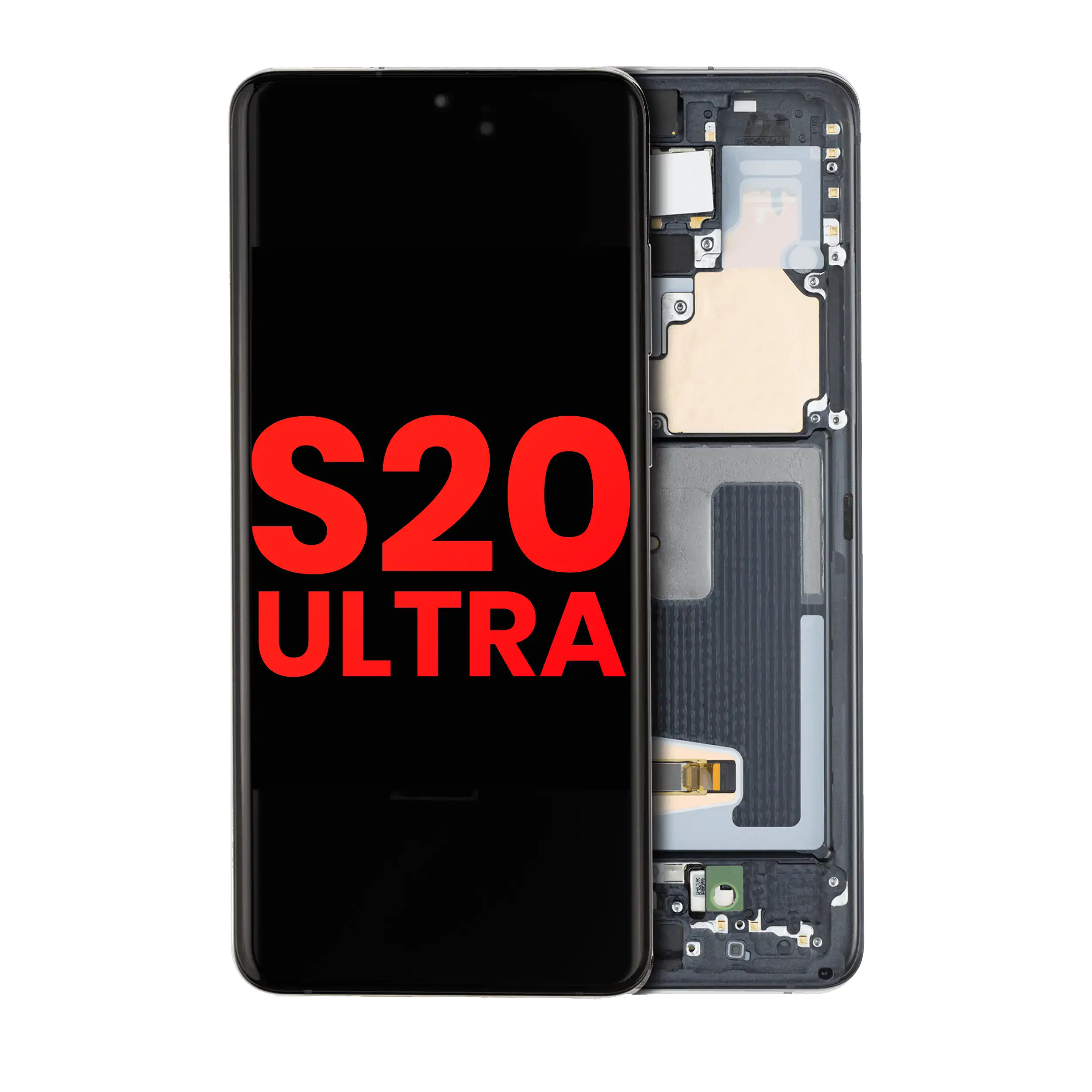 OLED-Display mit Rahmen Samsung Galaxy S20 Ultra 5G Schwarz Aftermarket Plus