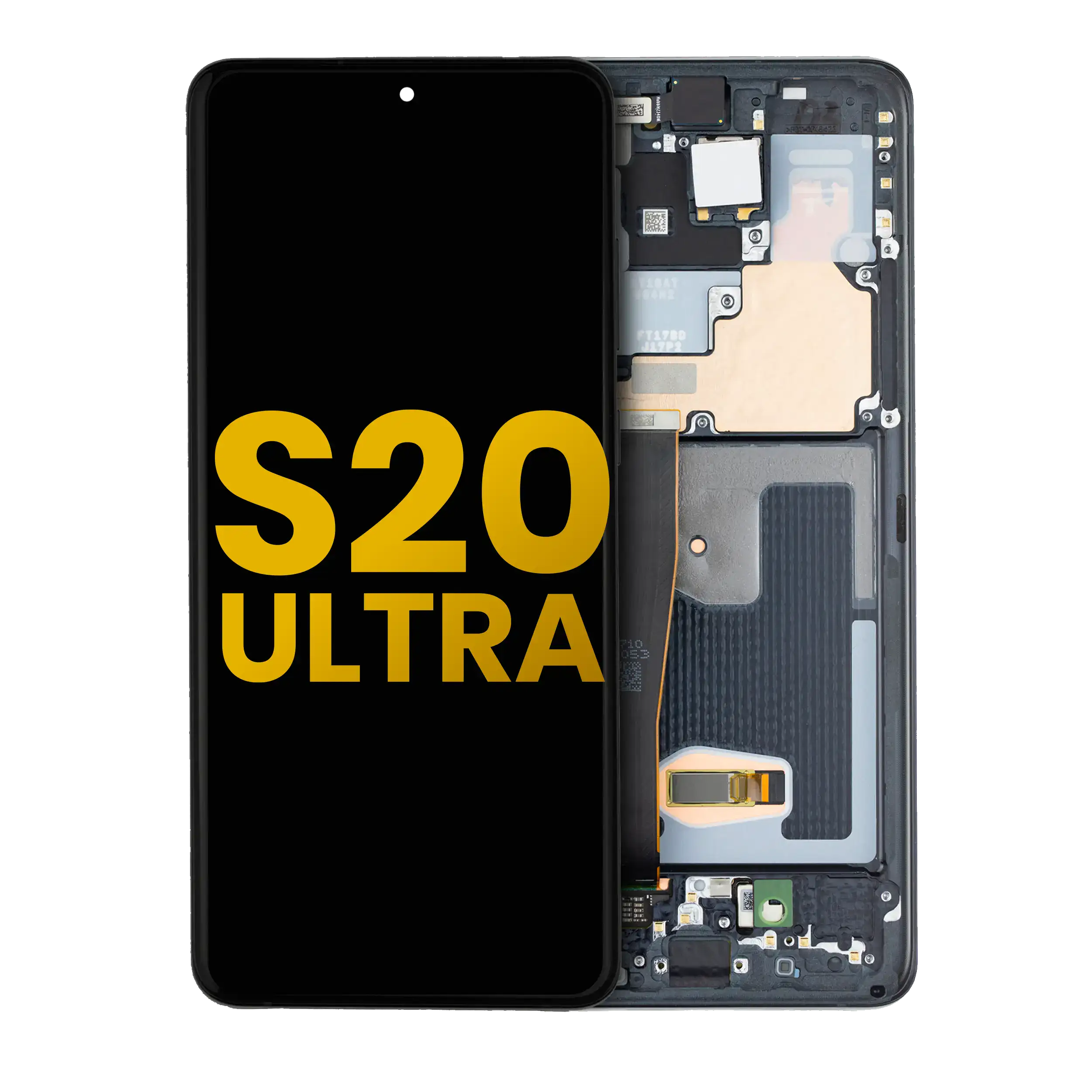 OLED-Display mit Rahmen für Samsung Galaxy S20 Ultra (Refurbished, Cosmic Black)
