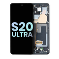 OLED-Display mit Rahmen für Samsung Galaxy S20 Ultra Service Pack Cosmic Black