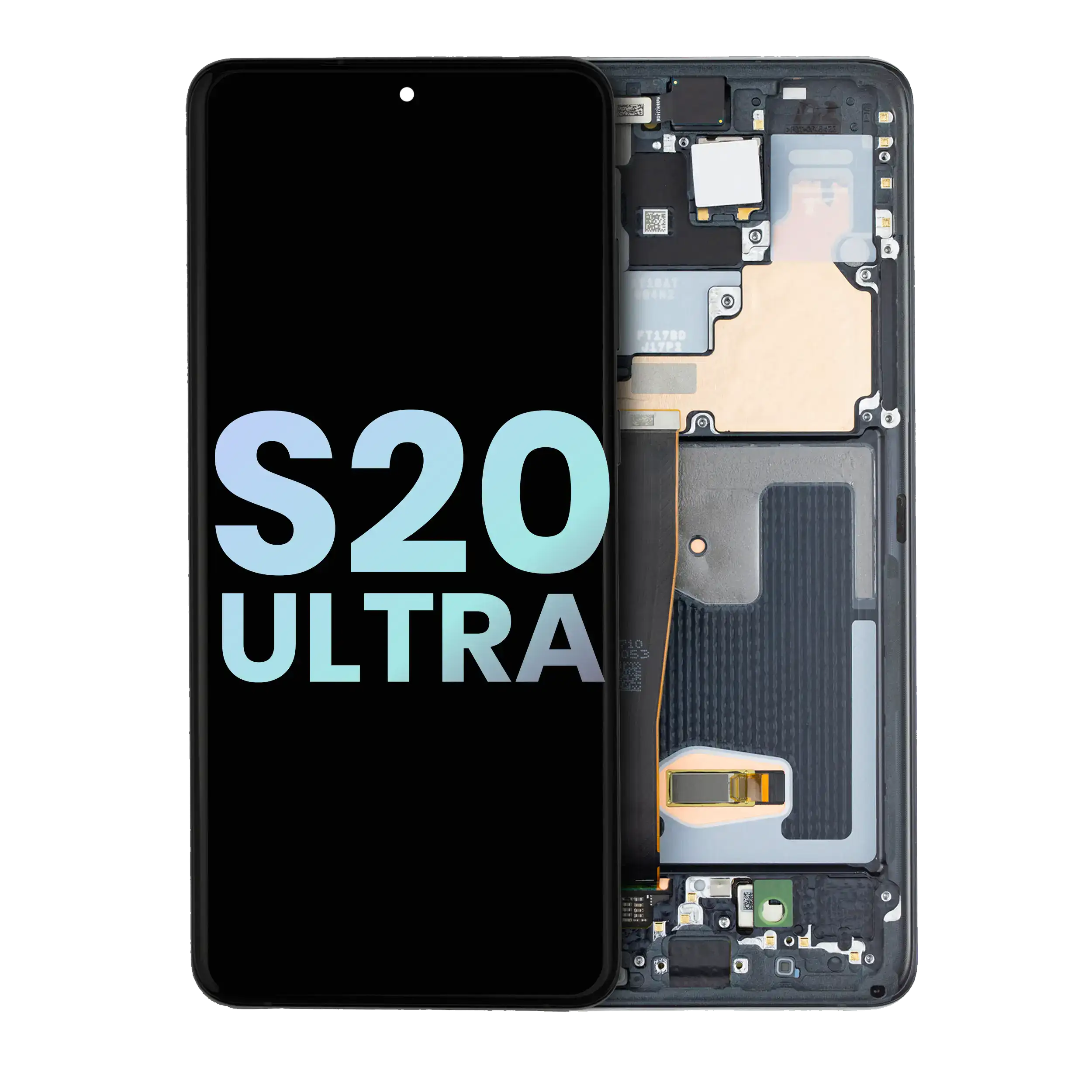 OLED-Display mit Rahmen für Samsung Galaxy S20 Ultra Service Pack Cosmic Black