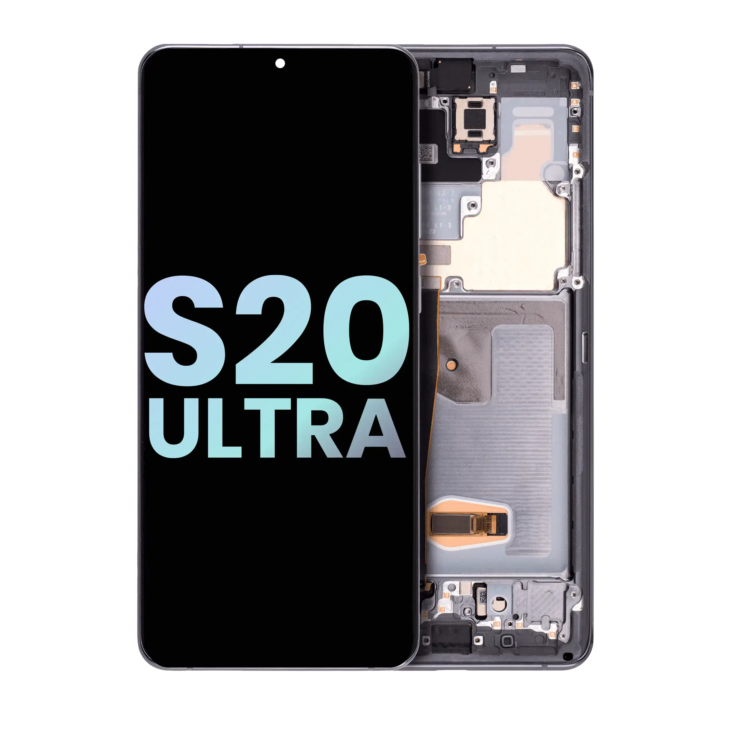 OLED-Display mit Rahmen für Samsung Galaxy S20 Ultra 5G (Svc Pack) - Cosmic Gray