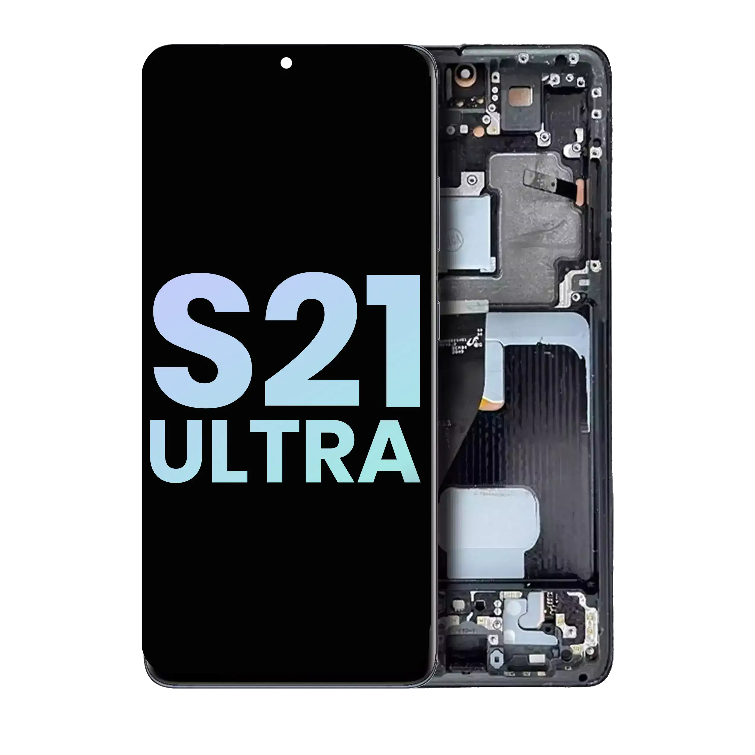 OLED-Display mit Rahmen für Samsung Galaxy S21 Ultra 5G (Svc Pack) (Phantom Navy