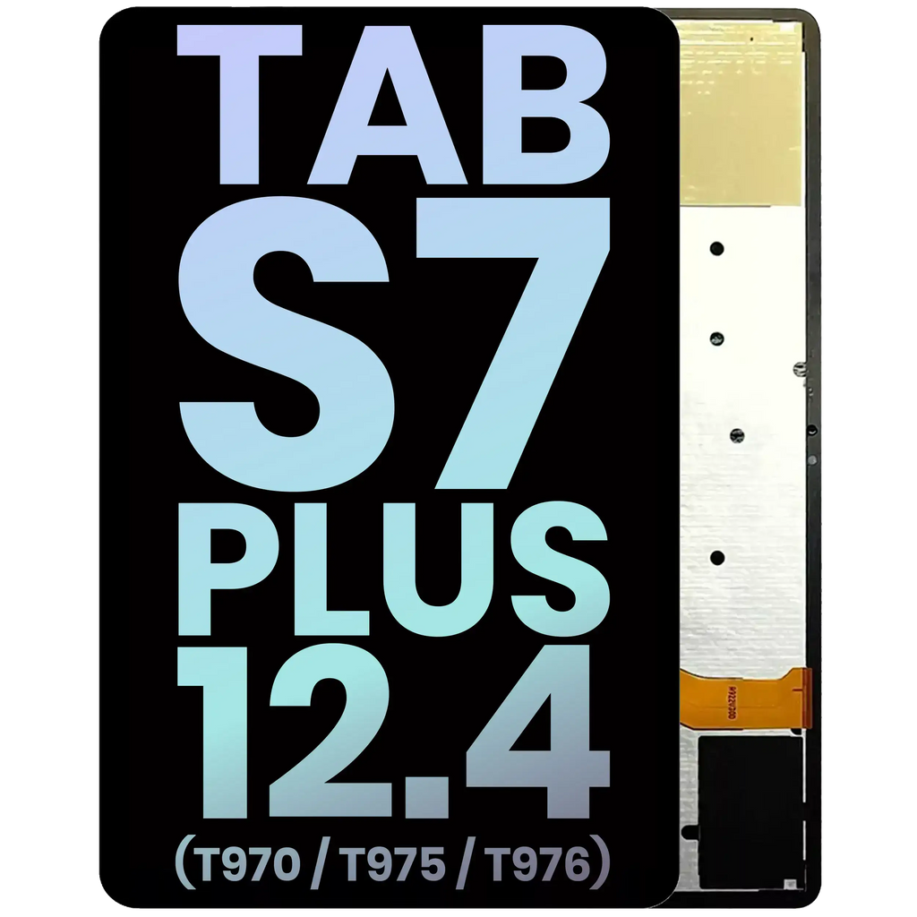 OLED-Display ohne Rahmen Samsung Tab S7 Plus 12.4 Service Pack Schwarz