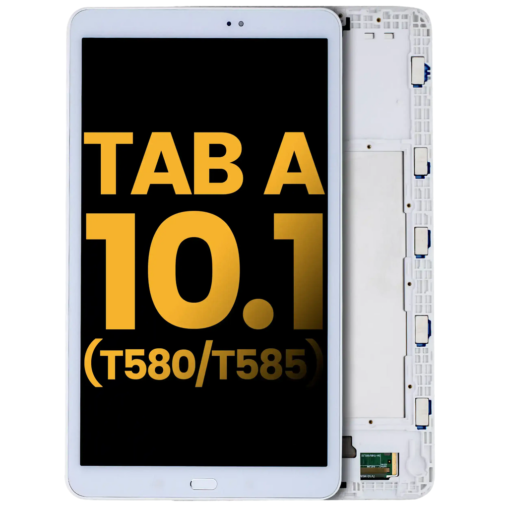 LCD Display with Frame for Samsung Tab A (10.1" / 2016) (T580 / T585) (Refurbished) (White)
