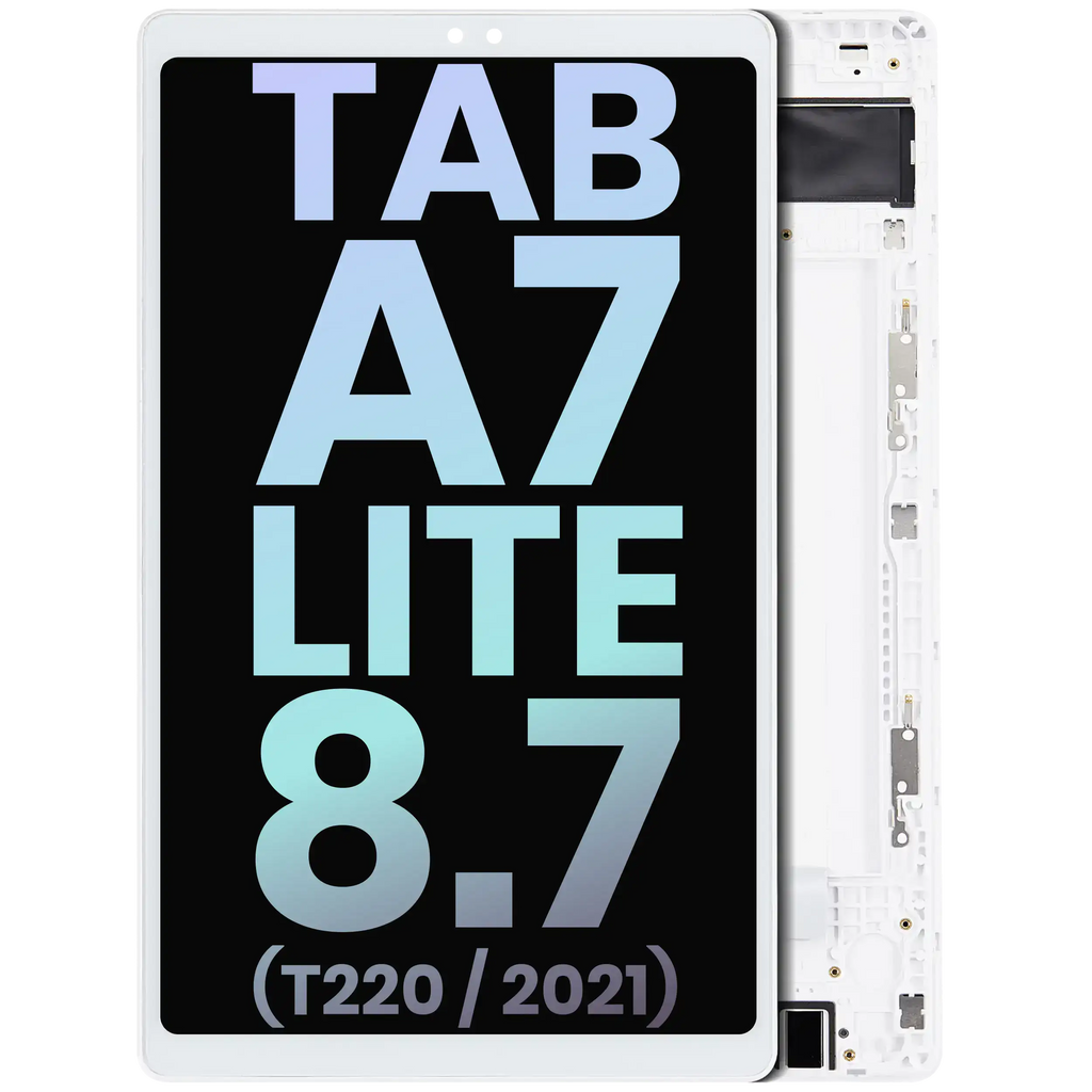 Samsung Galaxy Tab A7 Lite LCD-Display mit Rahmen Weiß Service Pack