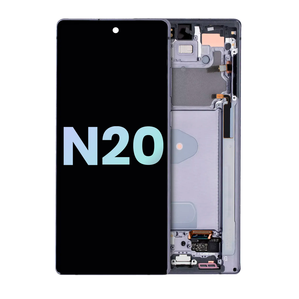 OLED-Display mit Rahmen für Samsung Galaxy Note20 (Service Pack) Mystic Gray