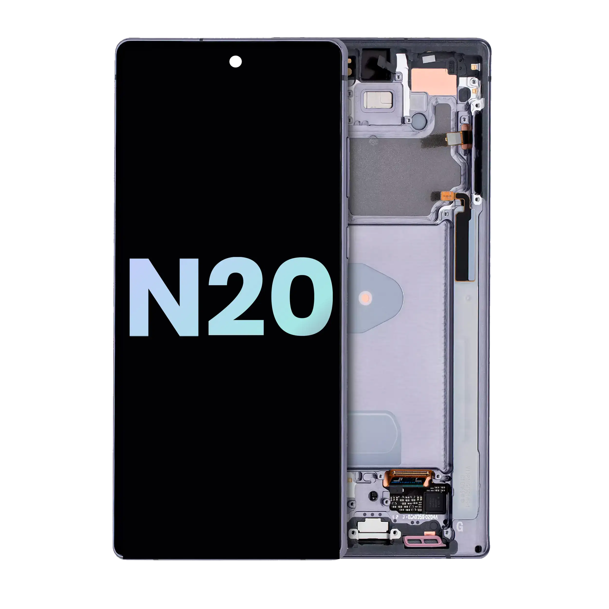 OLED-Display mit Rahmen für Samsung Galaxy Note20 (Service Pack) Mystic Gray