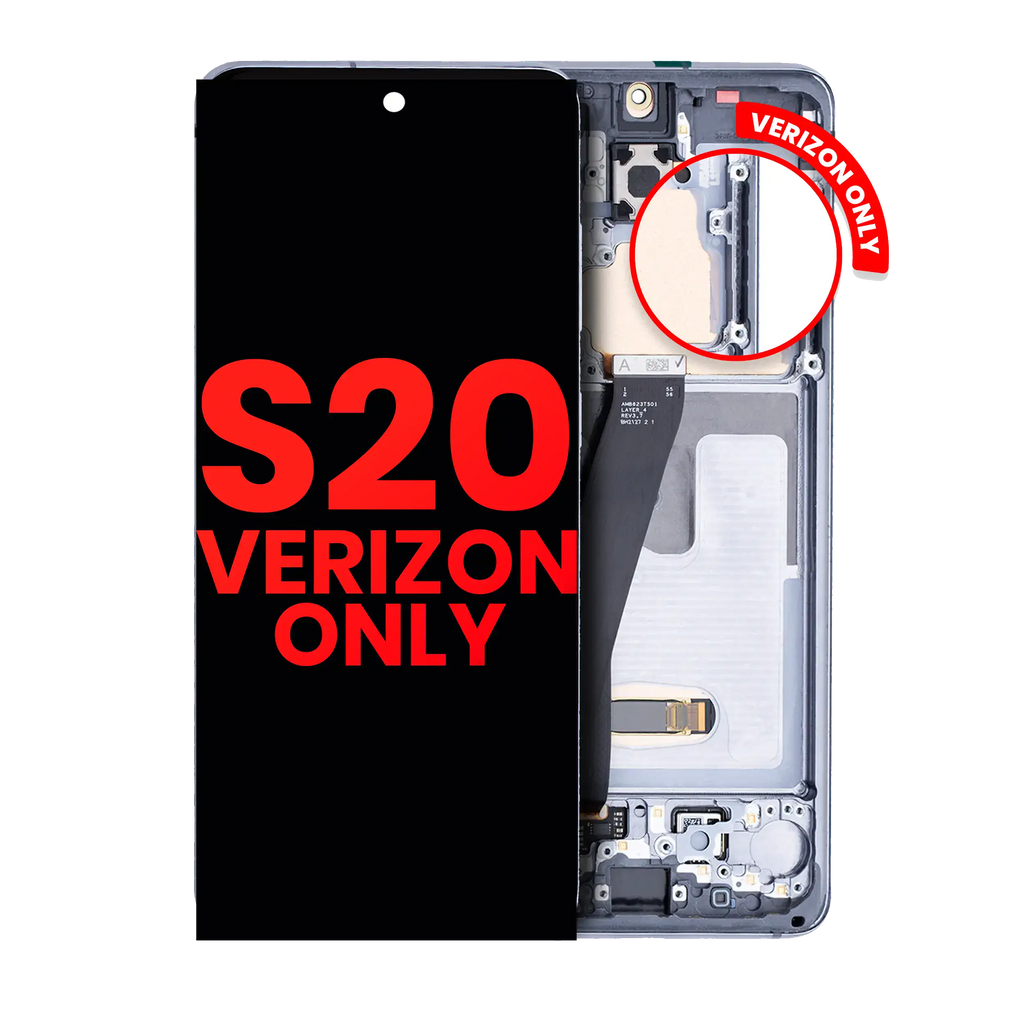 OLED Display with Frame for Samsung Galaxy S20 5G (Verizon 5G UW Frame Only) (Aftermarket Plus) (Cosmic Gray)