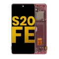 OLED-Display + Rahmen für Samsung S20 FE 4G/5G (Refurbished) Cloud Red