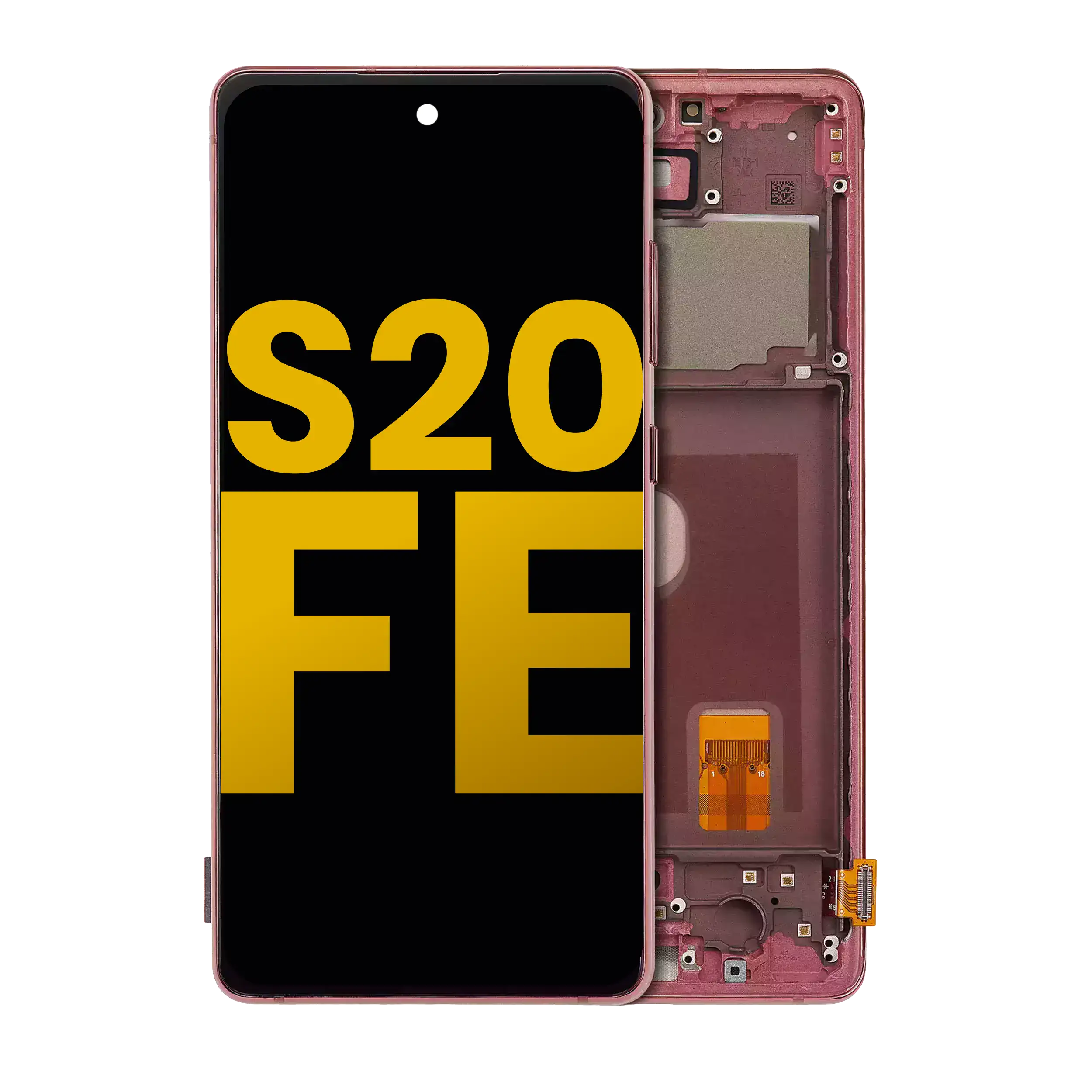 OLED-Display + Rahmen für Samsung S20 FE 4G/5G (Refurbished) Cloud Red