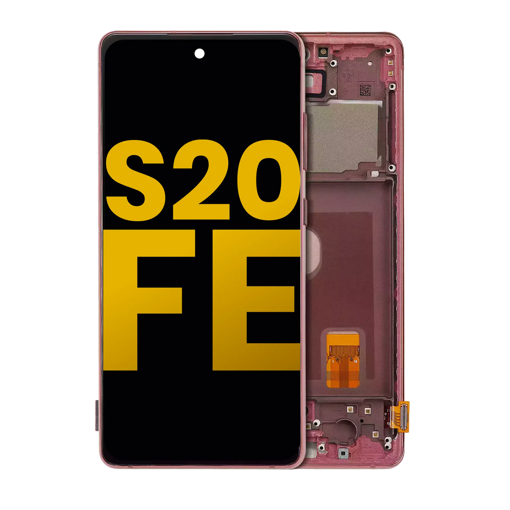 OLED Display with Frame for Samsung Galaxy S20 FE 4G / 5G (Refurbished) (Cloud Red)