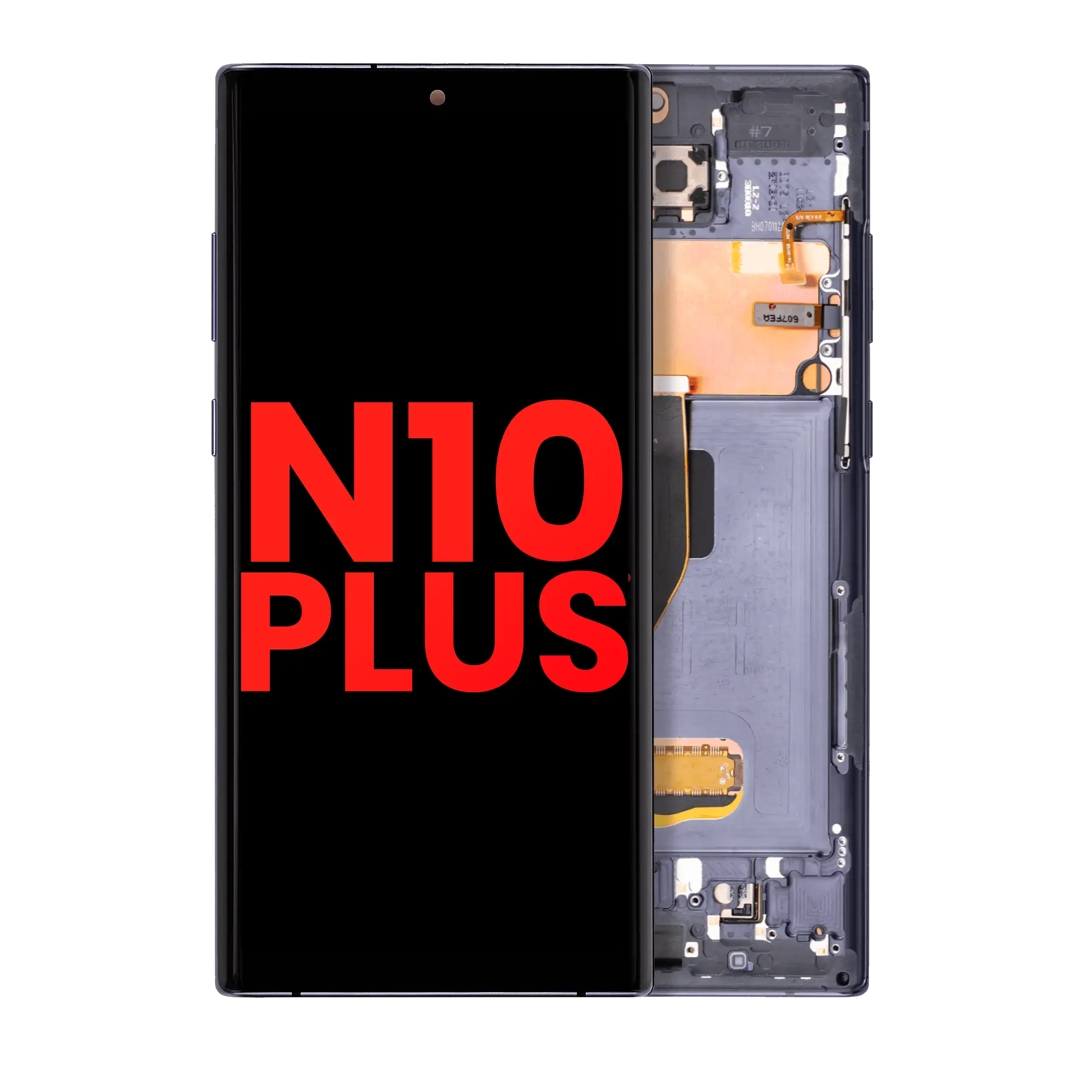 OLED-Display mit Rahmen für Samsung Note 10+ 5G Aftermarket Plus Aura Black