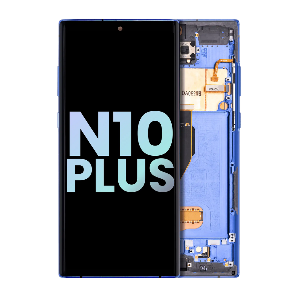 OLED-Display mit Rahmen für Samsung Note 10 Plus/5G Service Pack Aura Blue