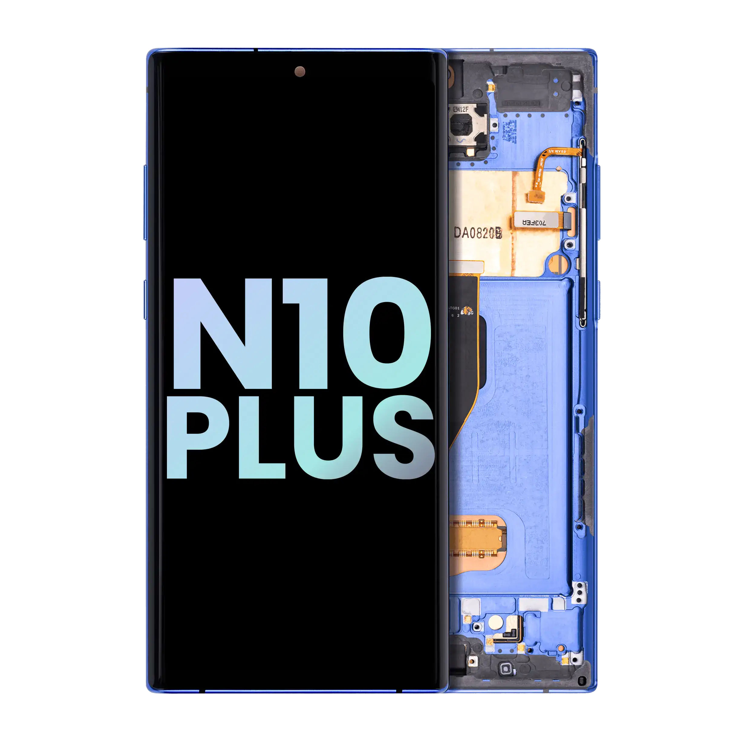 OLED-Display mit Rahmen für Samsung Note 10 Plus/5G Service Pack Aura Blue