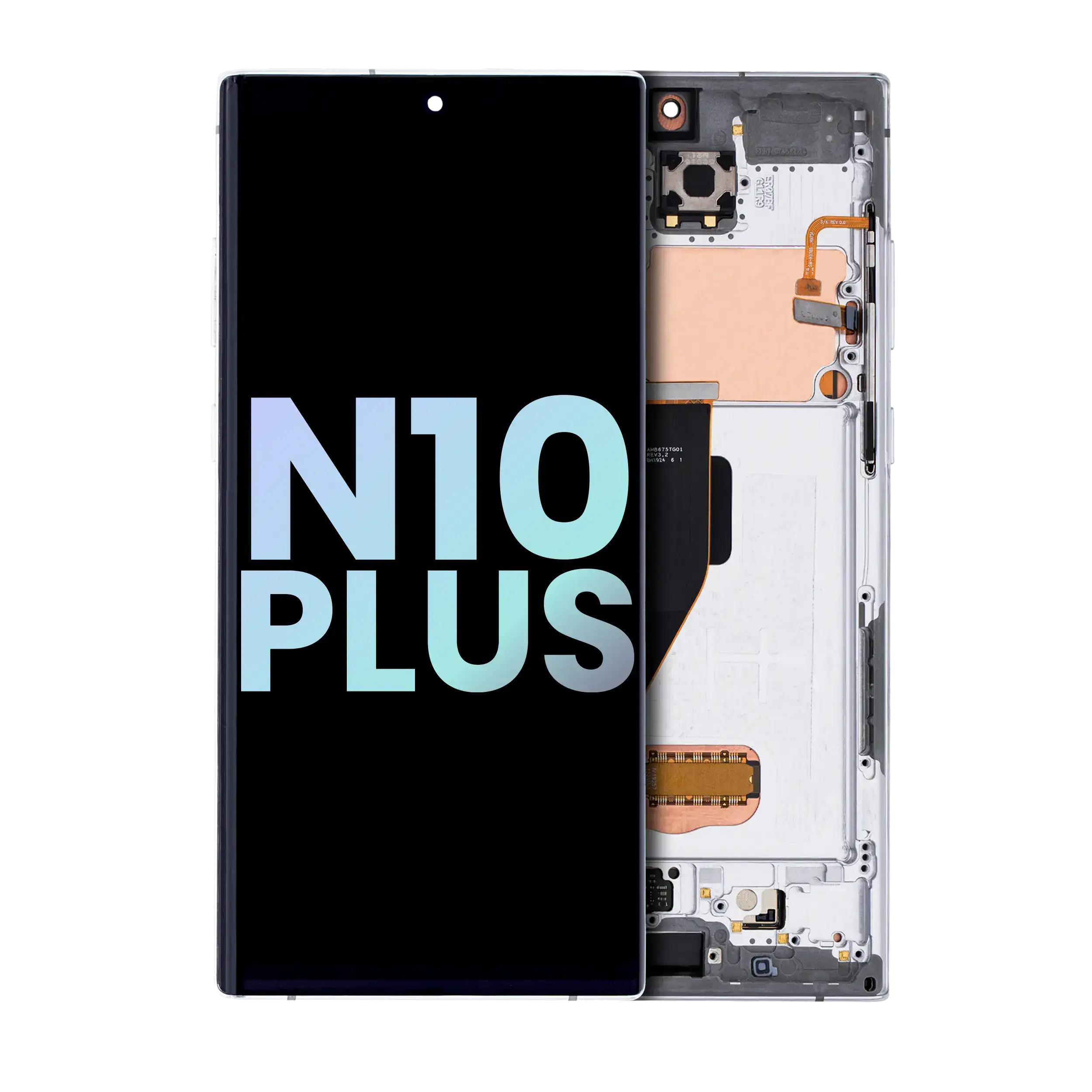 OLED-Display mit Rahmen für Samsung Note10+ (Service Pack) Aura White