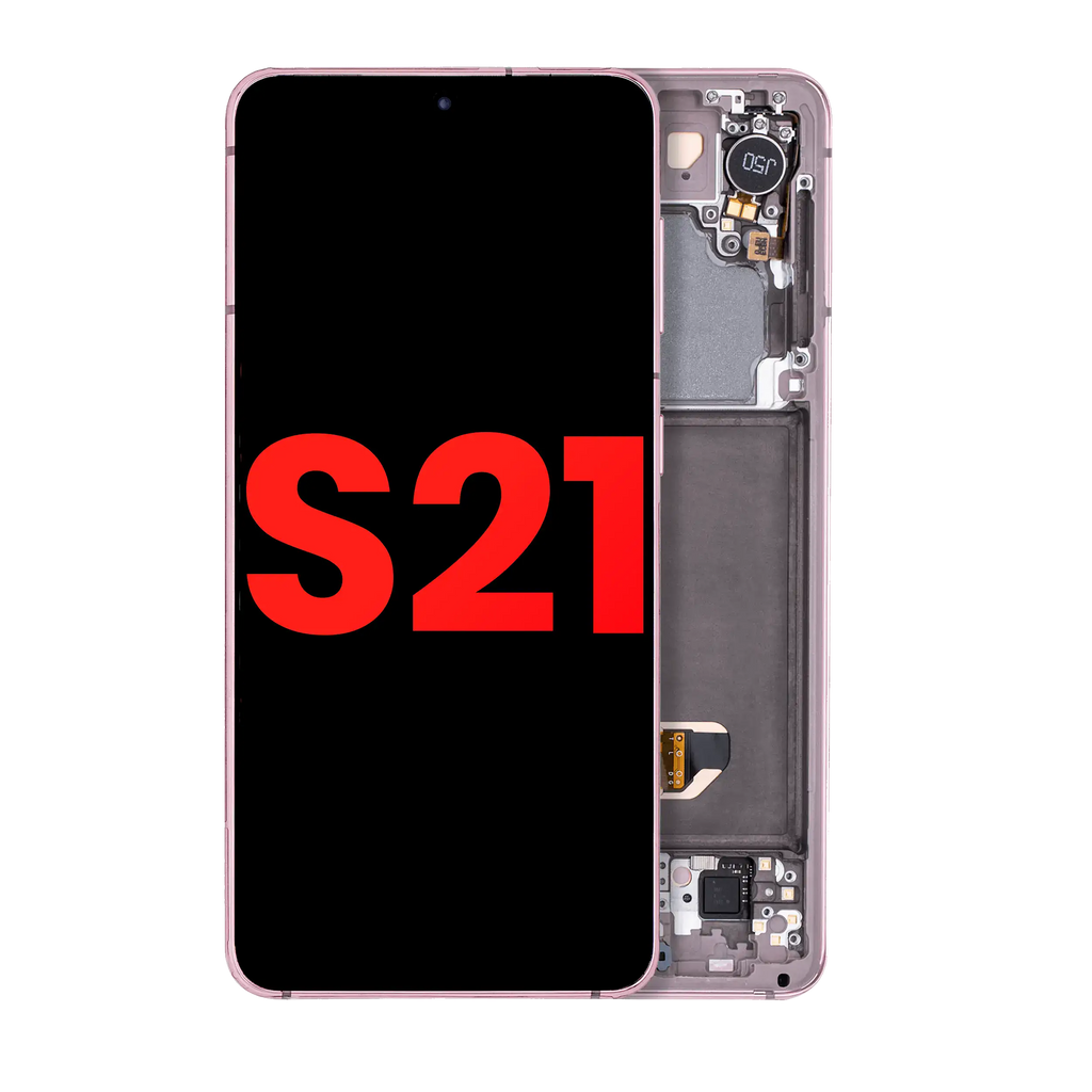 OLED-Display mit Rahmen für Samsung Galaxy S21 5G (Aftermarket Plus) (Phantom Violet)