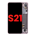 OLED-Display mit Rahmen für Samsung Galaxy S21 5G (Aftermarket Plus) (Phantom Violet)