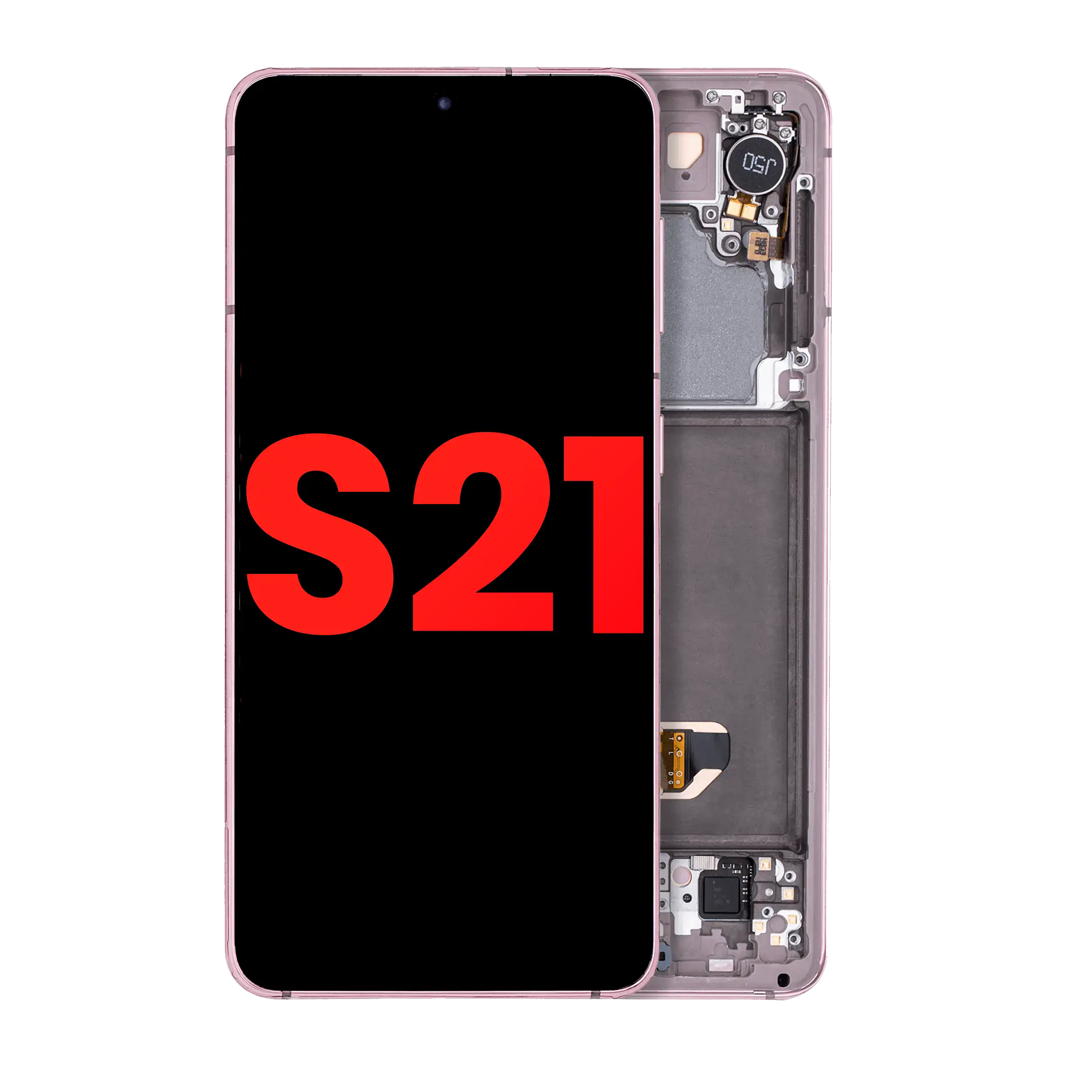 OLED-Display mit Rahmen für Samsung Galaxy S21 5G (Aftermarket Plus) (Phantom Violet)