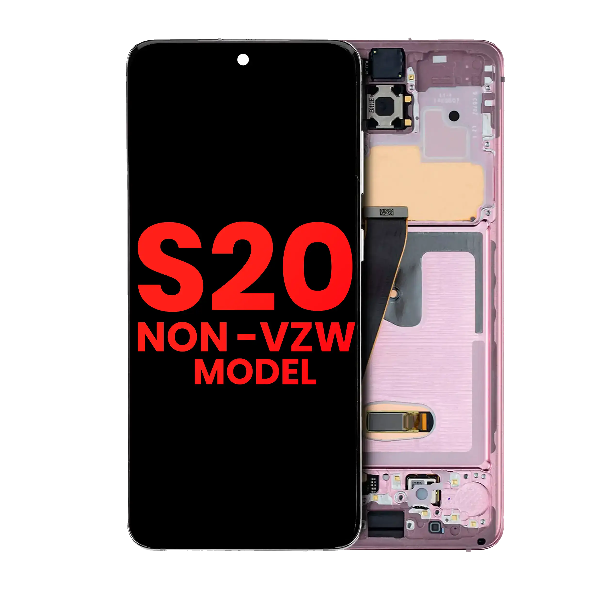 OLED-Display mit Rahmen Samsung Galaxy S20 Rosa Aftermarket Plus