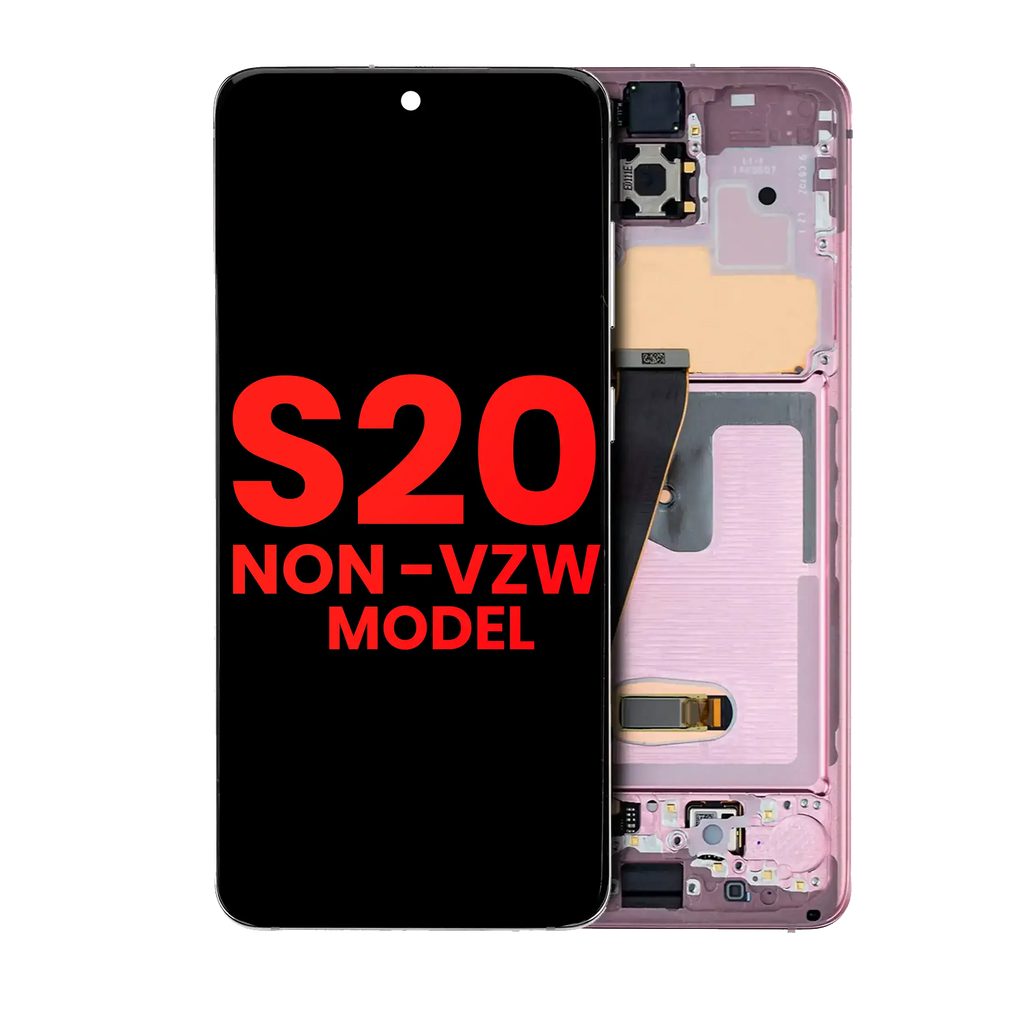 OLED-Display mit Rahmen Samsung Galaxy S20 Rosa Aftermarket Plus