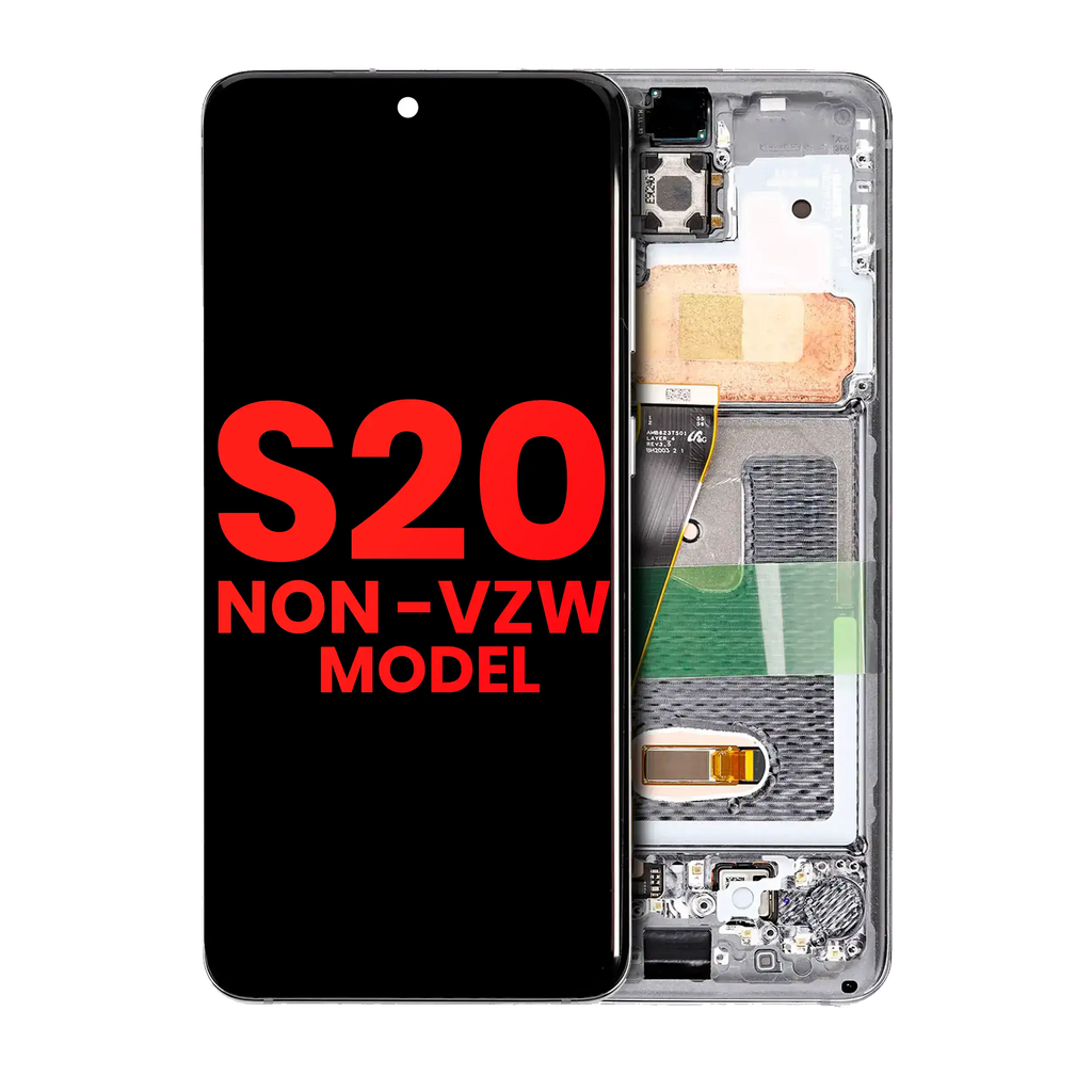 OLED Display with Frame for Samsung Galaxy S20 5G (Non-Verizon 5G UW Frame) (Aftermarket Plus) (Cloud White)