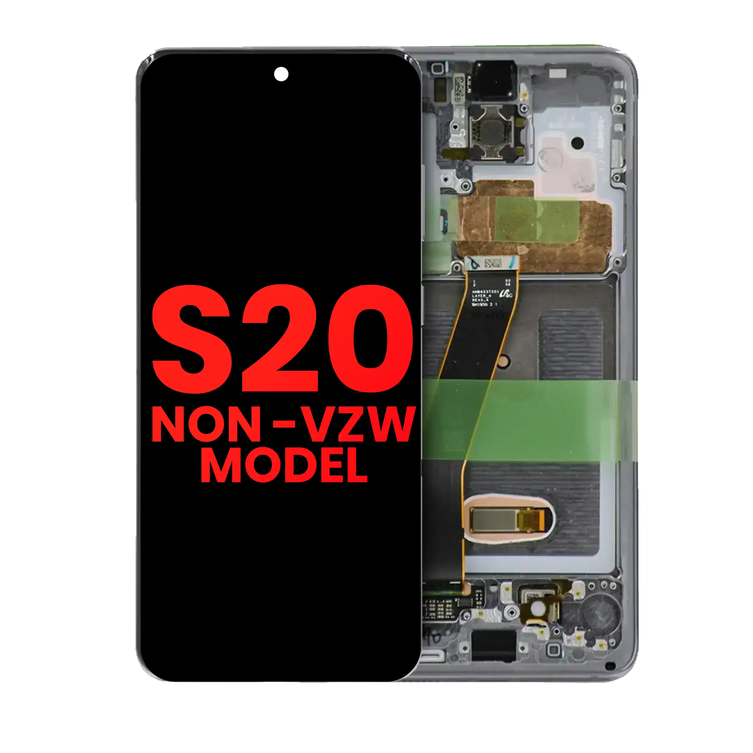 OLED Display with Frame for Samsung Galaxy S20 5G (Non-Verizon 5G UW Frame) (Aftermarket Plus) (Cosmic Gray)