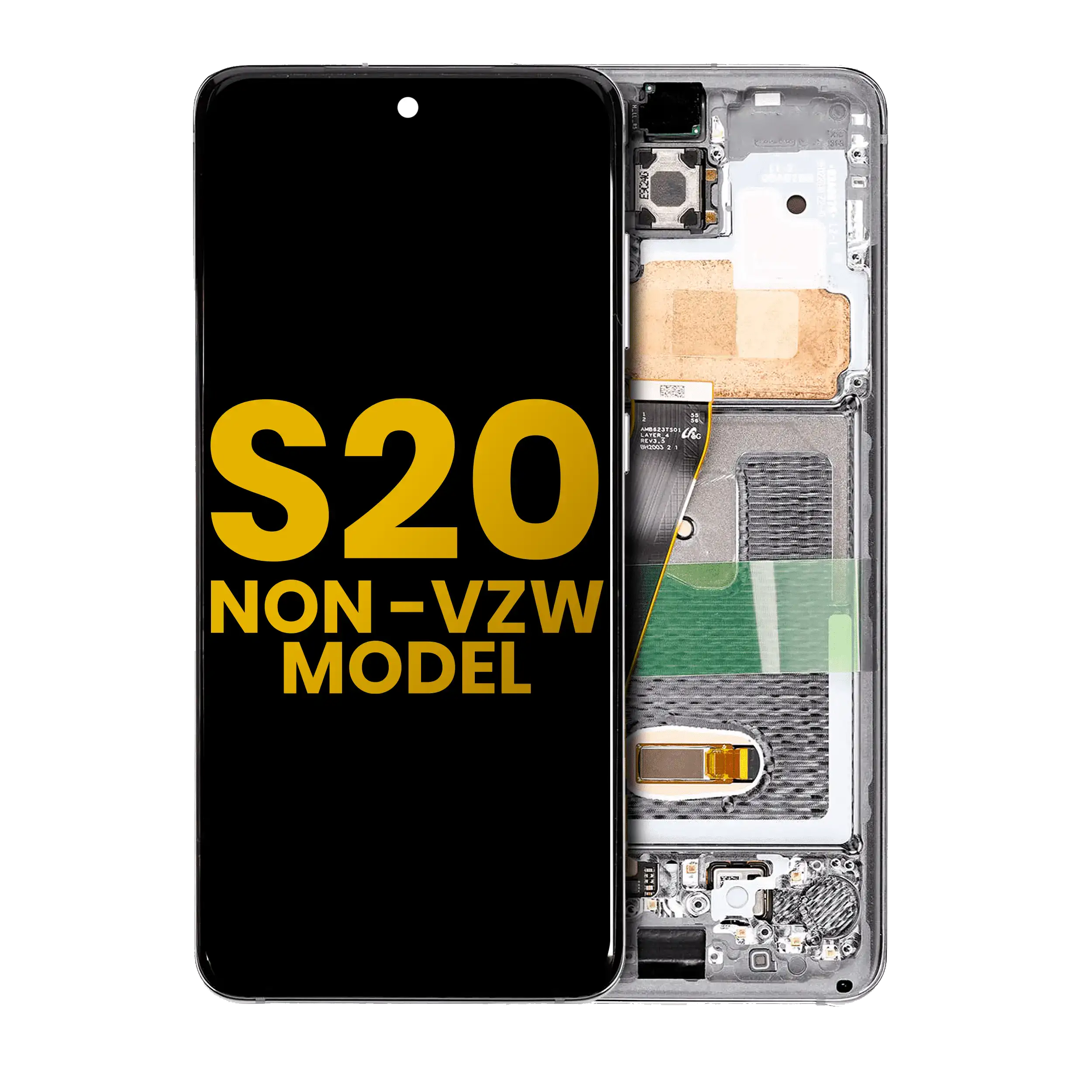 OLED-Display mit Rahmen Samsung Galaxy S20 5G Refurbished Cloud White