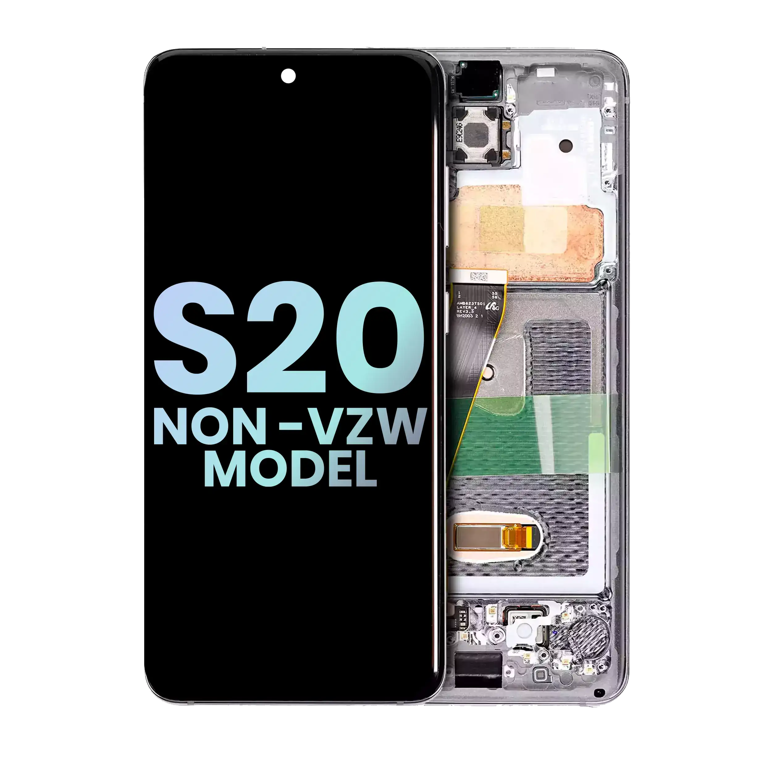 OLED-Display mit Rahmen Samsung Galaxy S20 5G Service Pack Cloud White