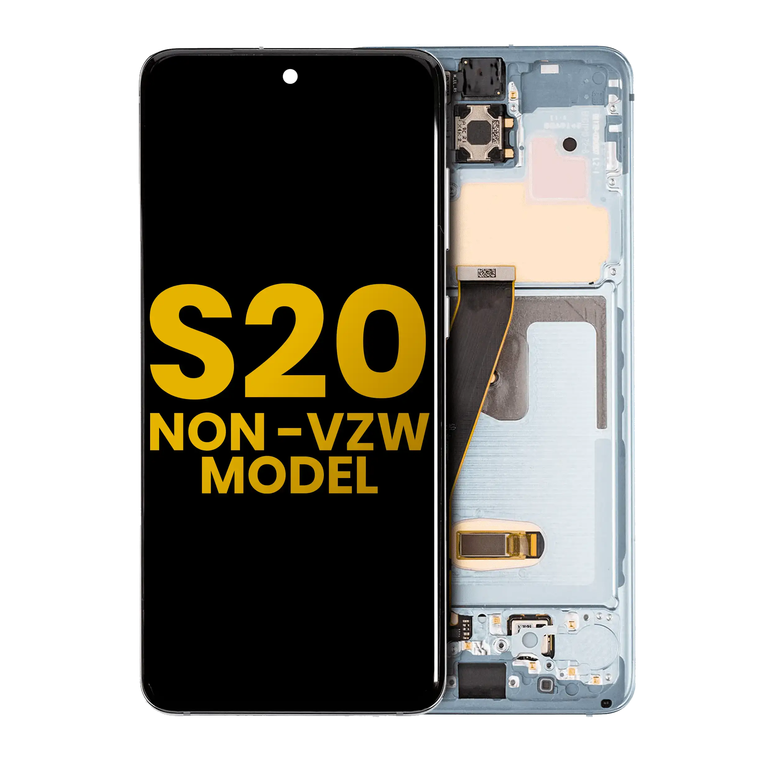 OLED-Display mit Rahmen für Samsung Galaxy S20 Refurbished Cloud Blue