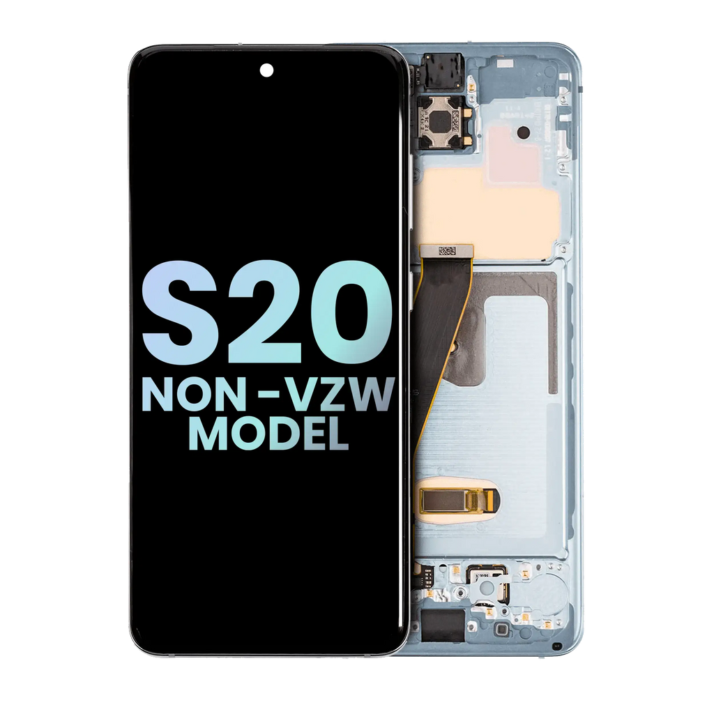 OLED Display with Frame for Samsung Galaxy S20 5G (not for Verizon 5G UW model) Service Pack Cloud Blue