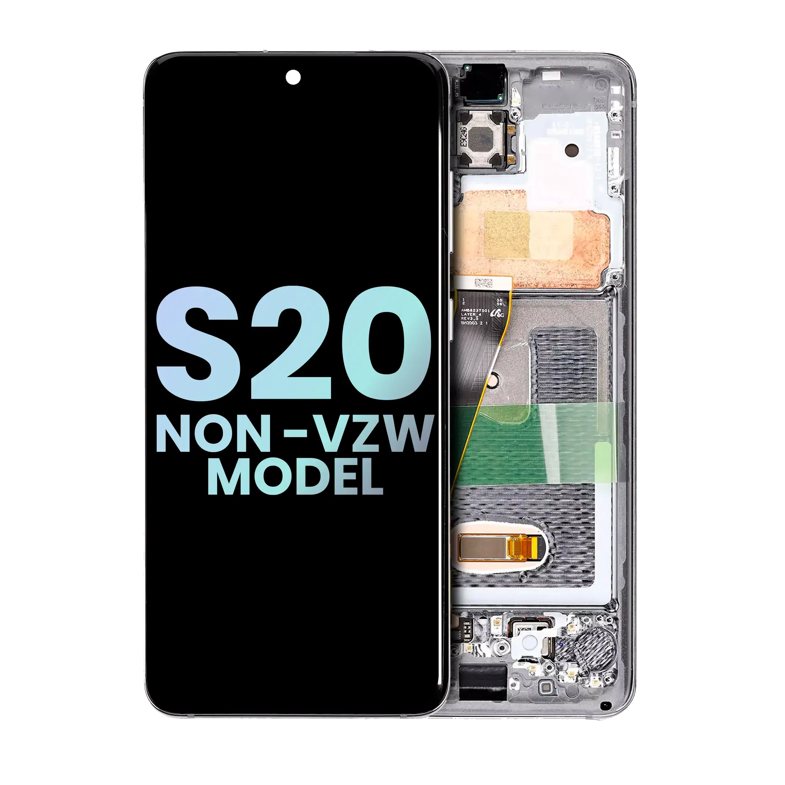 OLED-Display mit Rahmen Samsung Galaxy S20 5G Cosmic Gray Service Pack