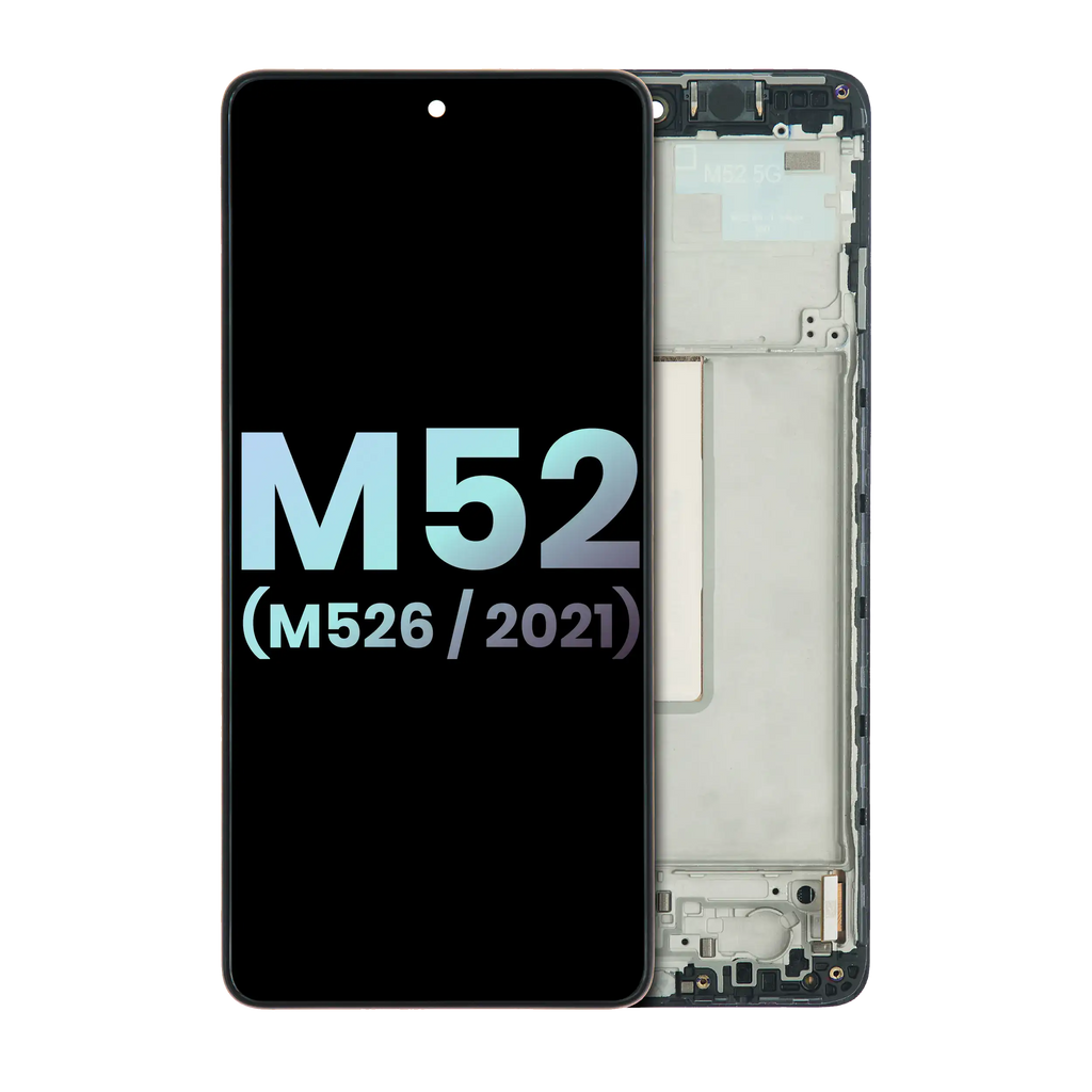 OLED-Display mit Rahmen für Samsung Galaxy M52 5G (Service Pack) (Alle Farben)