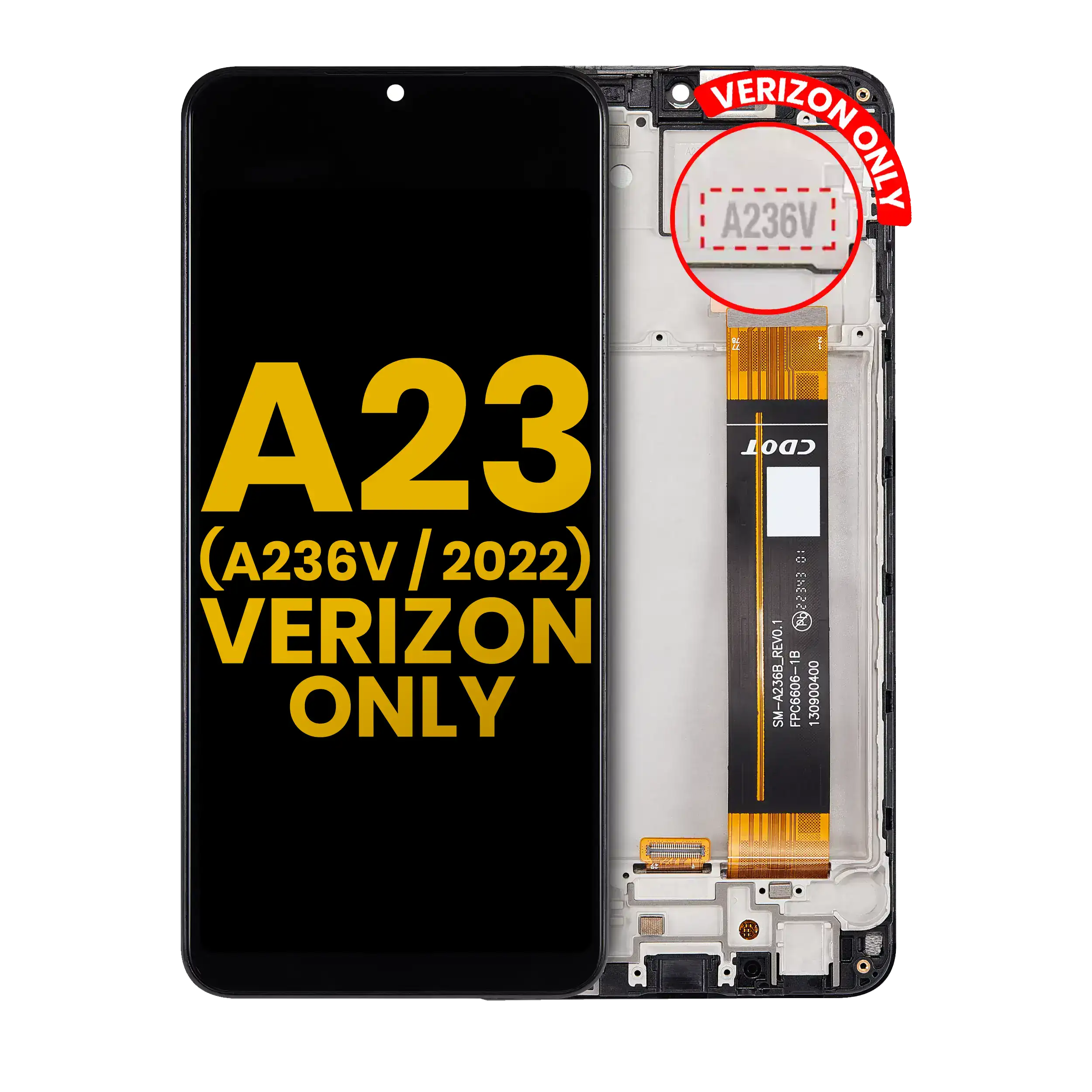 LCD Display with Frame for Samsung Galaxy A23 5G (A236V / 2022) (Verizon V Version) (Refurbished) (All Colors)