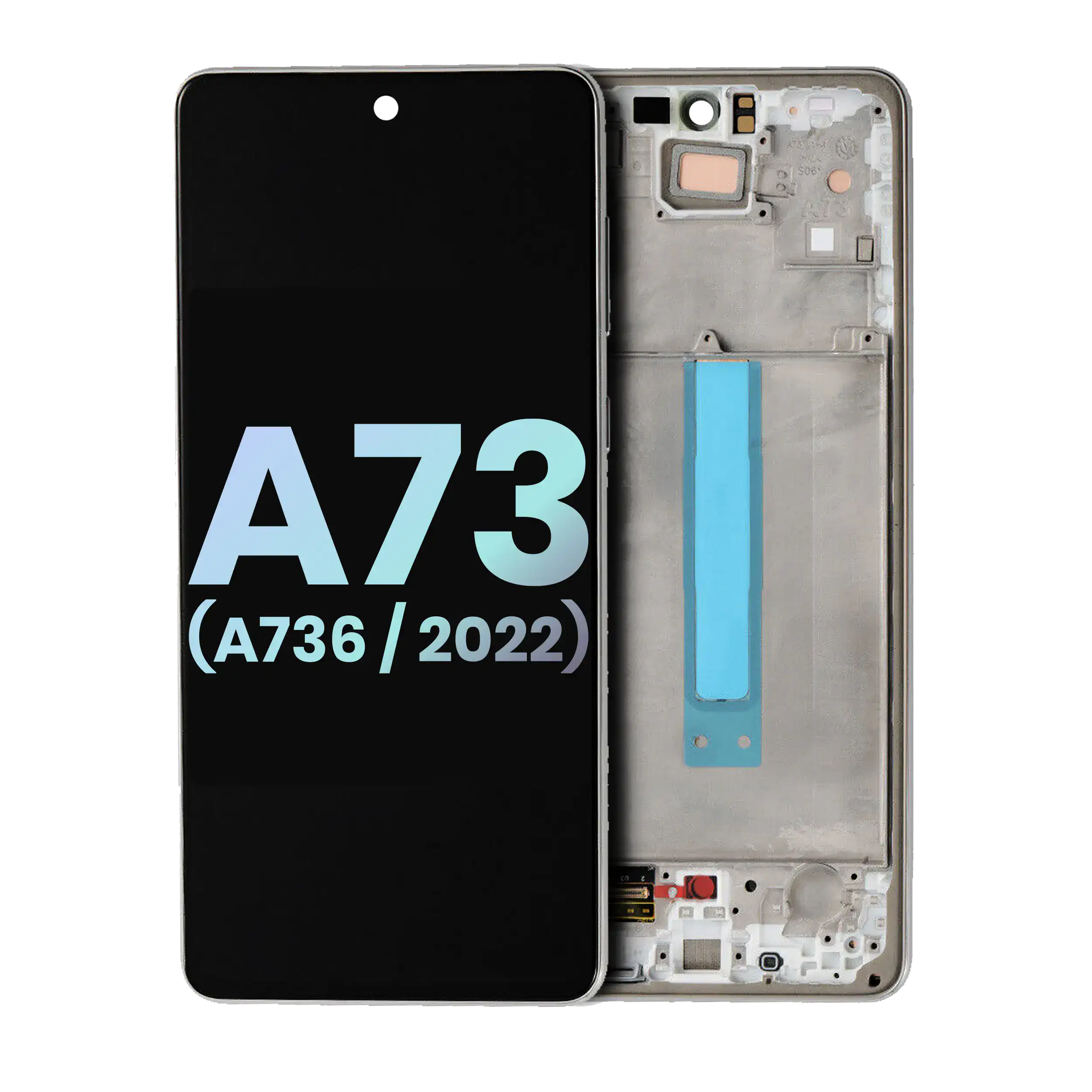 OLED-Display mit Rahmen Samsung Galaxy A73 5G (Service Pack) Grau