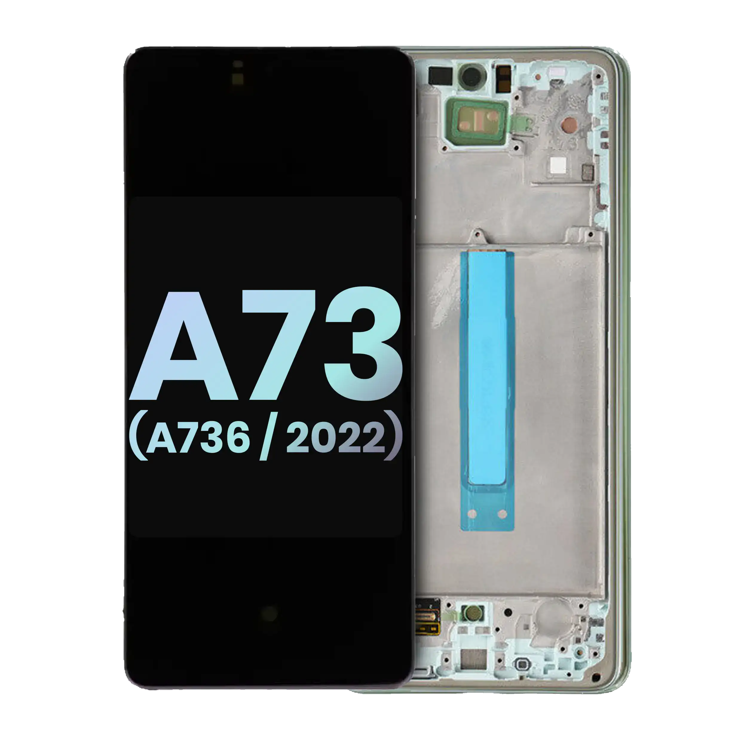 OLED-Display mit Rahmen für Samsung Galaxy A73 5G (Service Pack) (Mint)