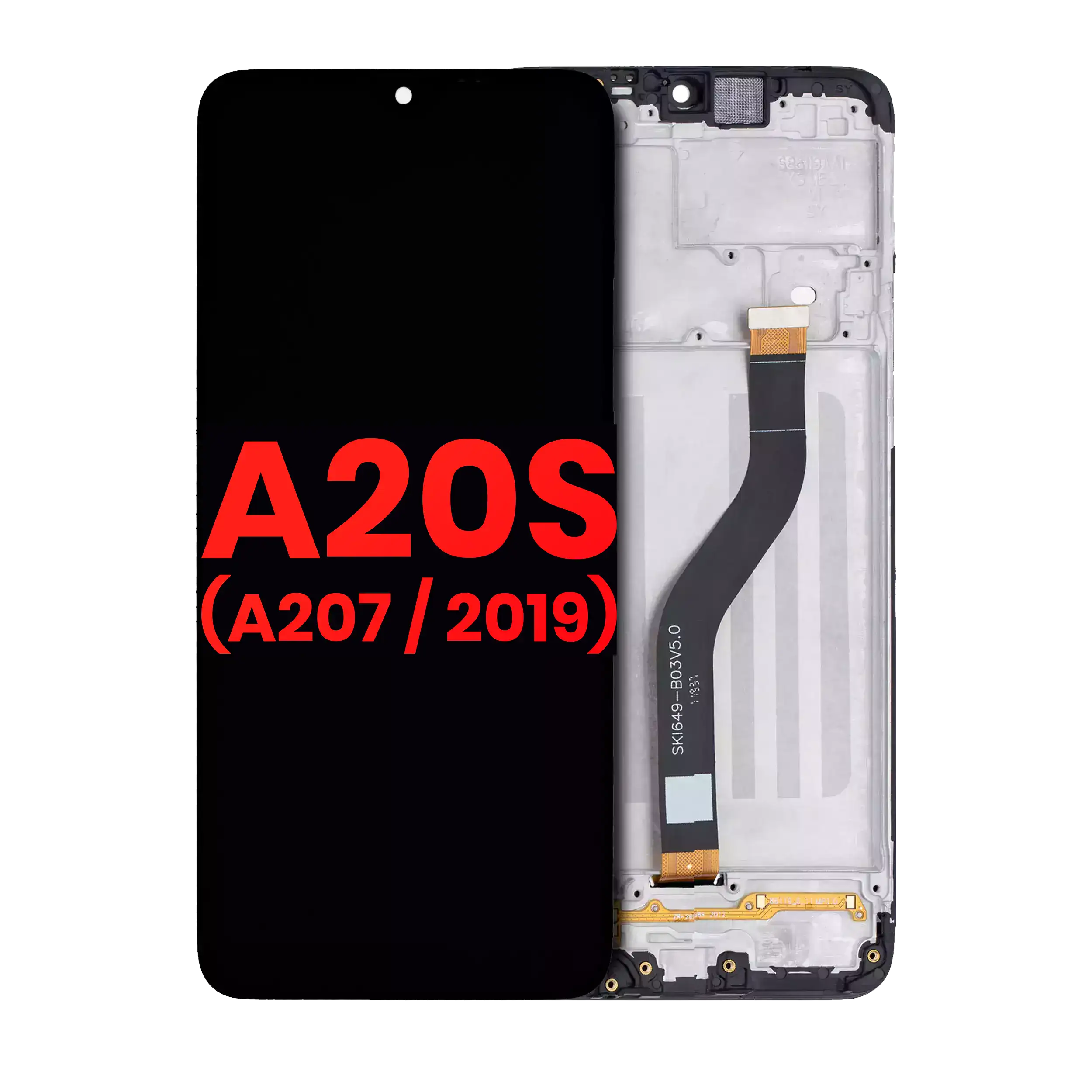 LCD-Display mit Rahmen für Samsung Galaxy A20s (A207 / 2019) (Aftermarket Plus)