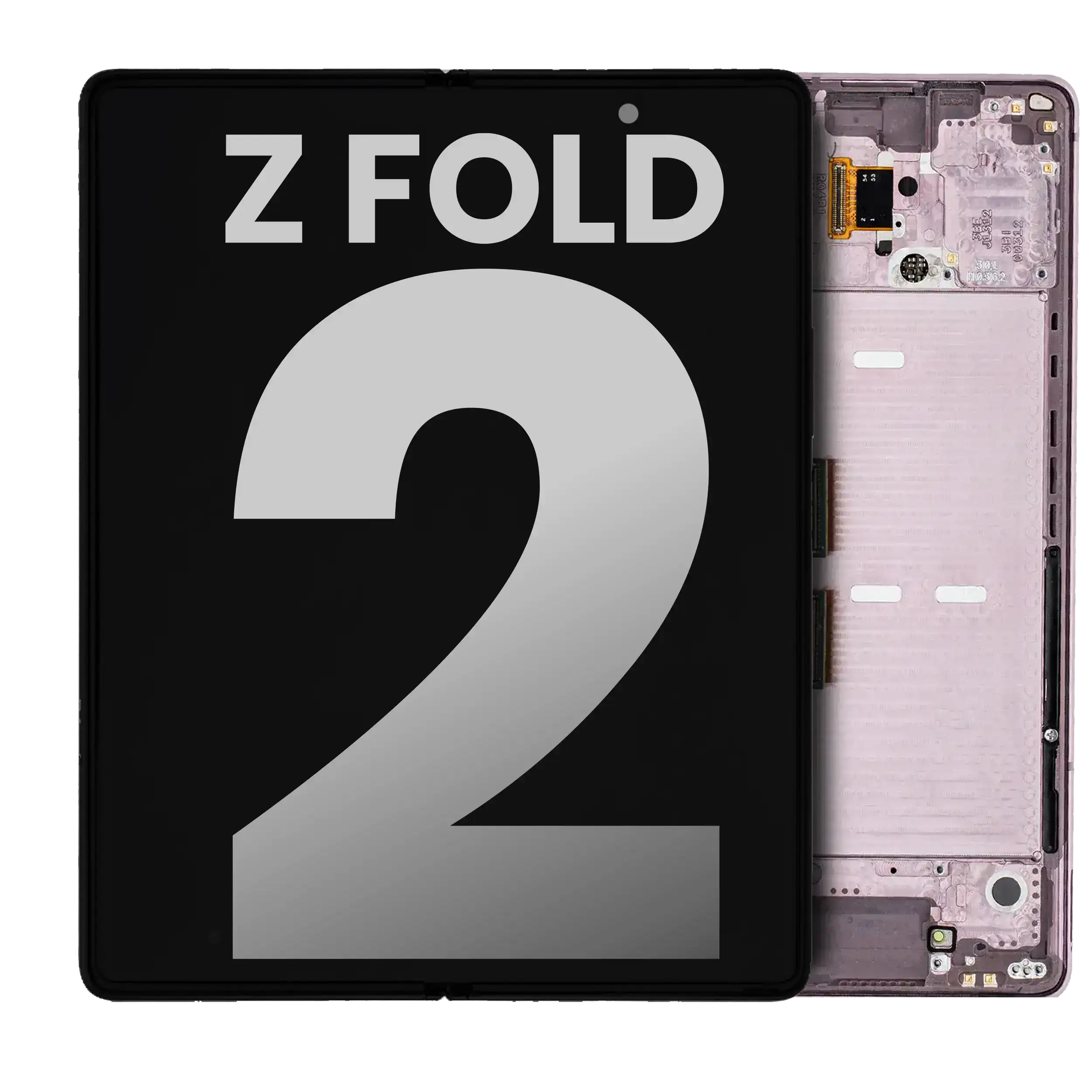 Innen-OLED-Display mit Rahmen für Samsung Galaxy Z Fold 2 5G, OEM B/C, Mystic Br