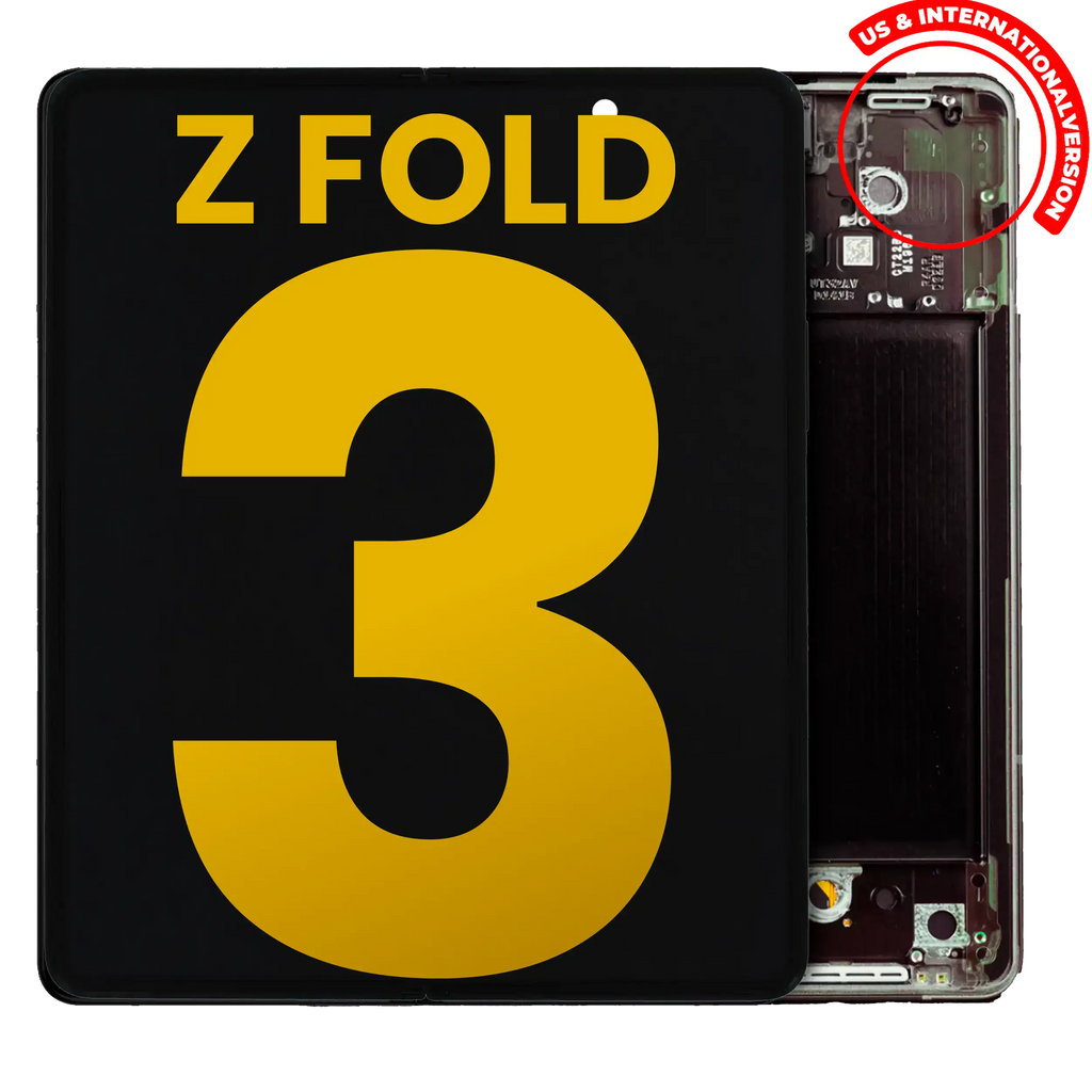 OLED-Modul mit Rahmen für Samsung Galaxy Z Fold 3 Refurbished Phantom Black