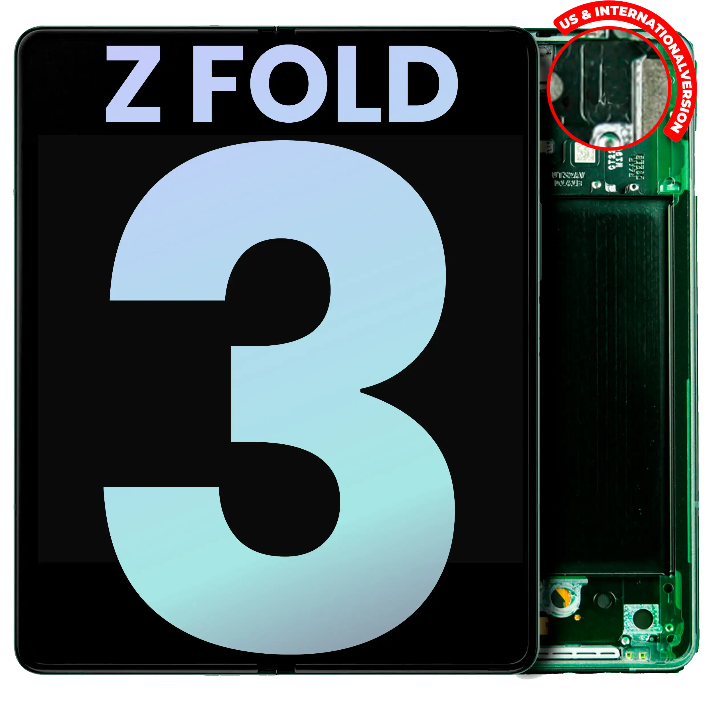 Inner OLED Display with Frame for Samsung Galaxy Z Fold 3 5G (US & International) (Service Pack) (Phantom Green)