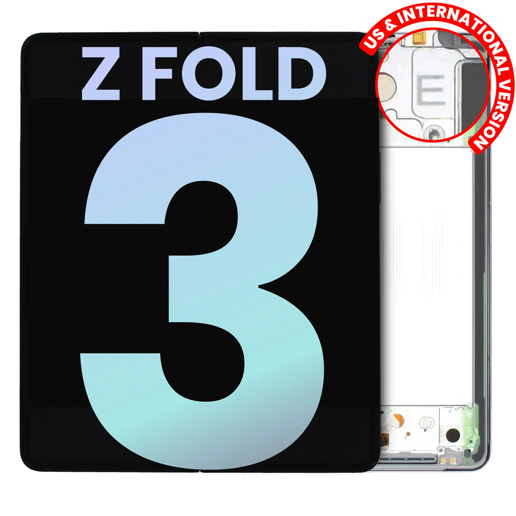 OLED-Display mit Rahmen für Samsung Galaxy Z Fold 3 5G (Svc Pack) Phantom Silver