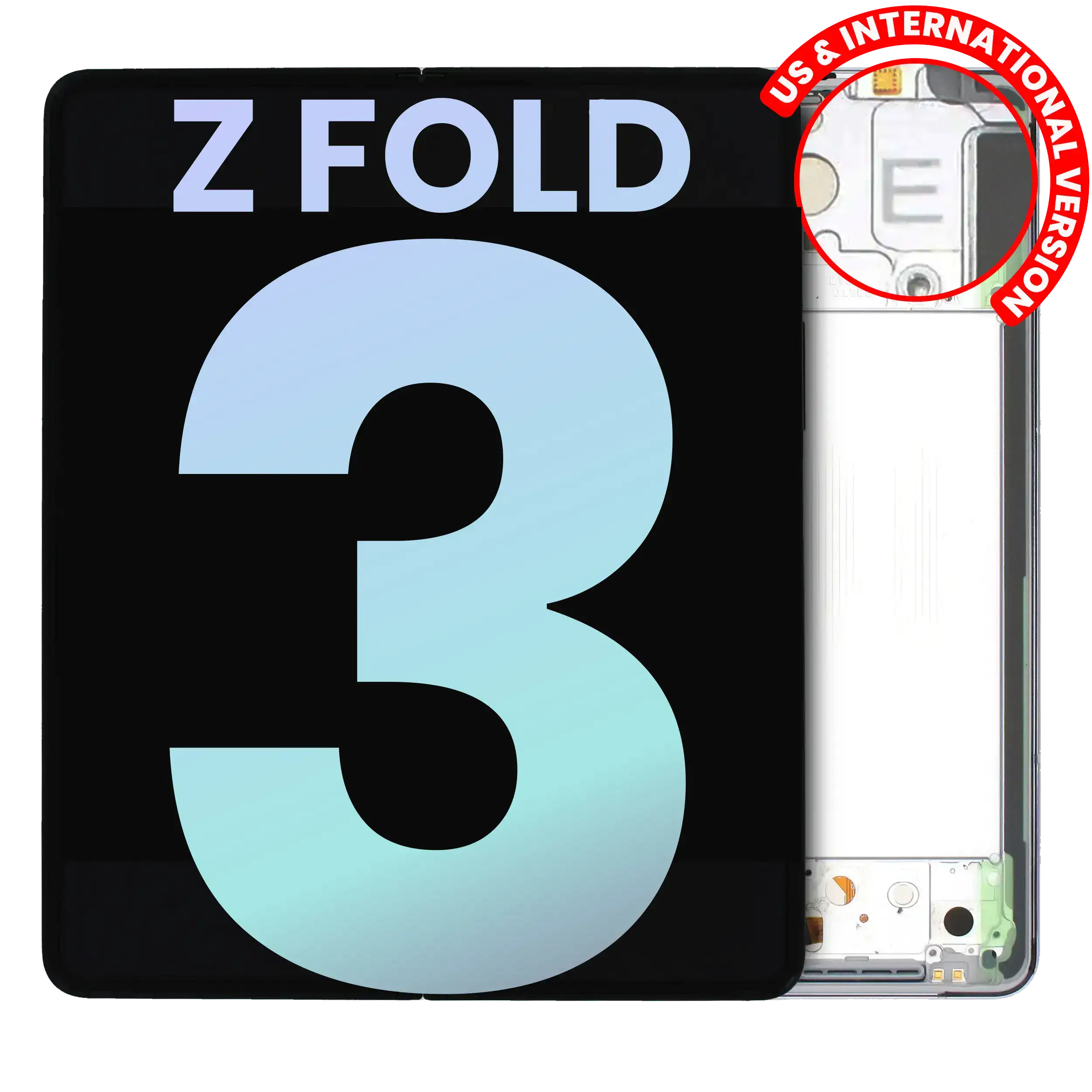 OLED-Display mit Rahmen für Samsung Galaxy Z Fold 3 5G (Svc Pack) Phantom Silver