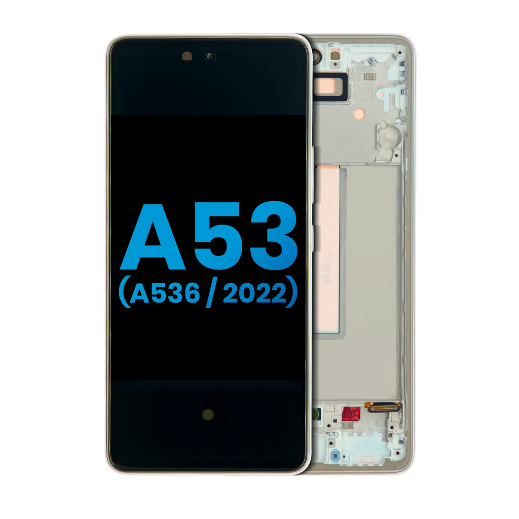LCD Display Assembly with Frame for Samsung Galaxy A53 5G (A536 / 2022) (without Fingerprint Sensor) (Aftermarket: Incell) (White)