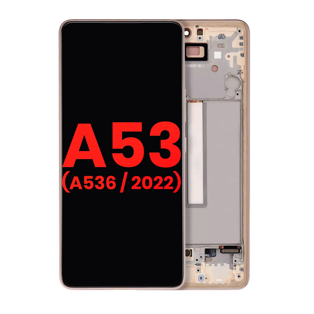 Full OLED Display with Frame for Samsung Galaxy A53 5G (A536 / 2022) (6.46") (Aftermarket Plus) (Peach)